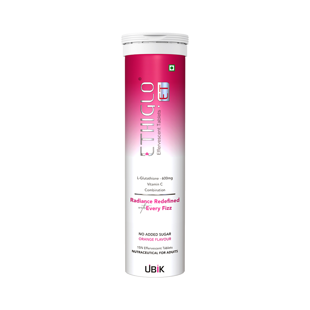 Ethiglo ET with Glutathione & Vitamin C for Skin Health | Effervescent Tablet 15's