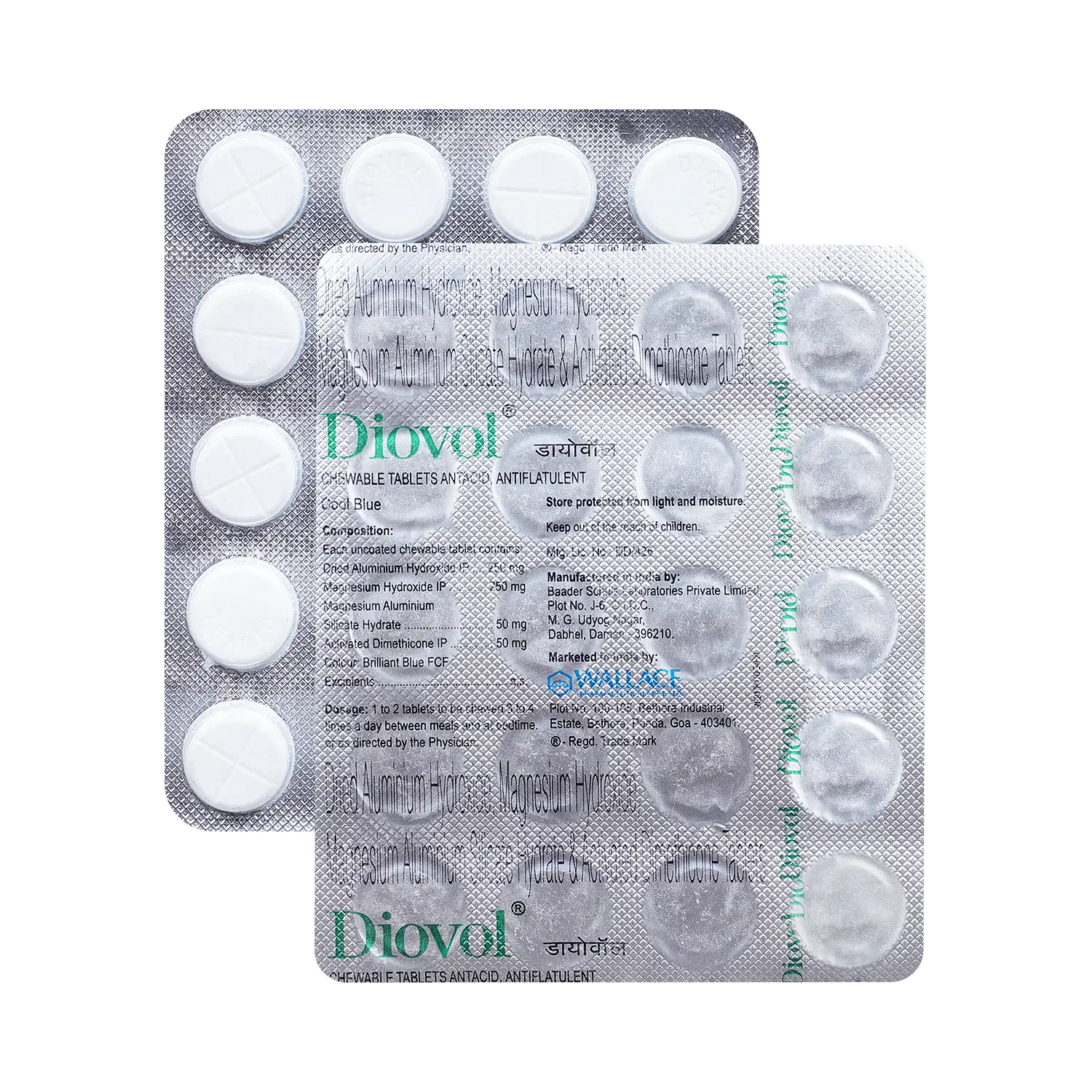 Diovol Cool Blue Chewable Tablet