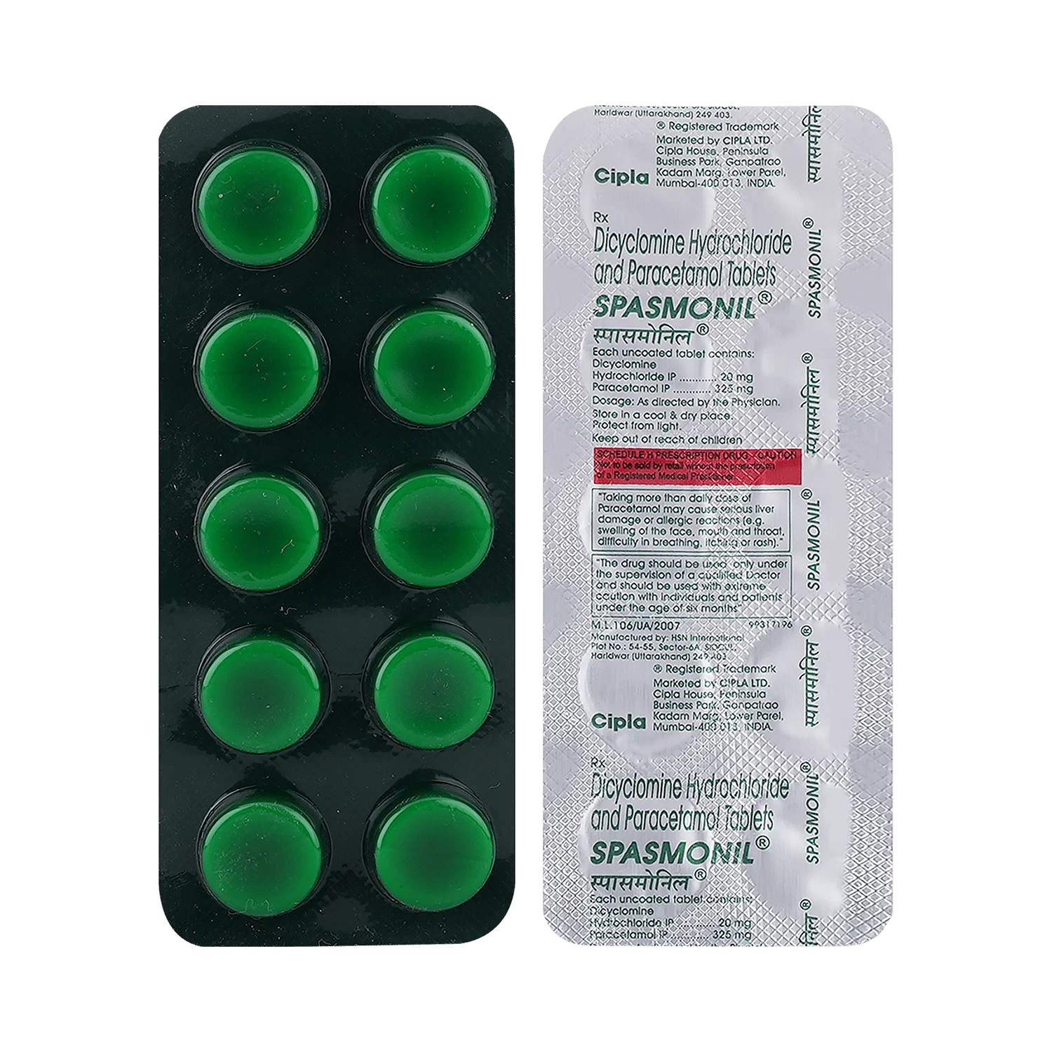 Spasmonil 20mg/325mg Tablet