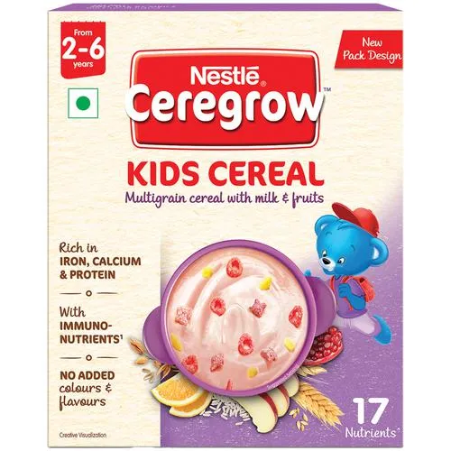 Nestle Ceregrow Multigrain Cereal with Milk & Fruits for 2-6 Years | Rich in Iron