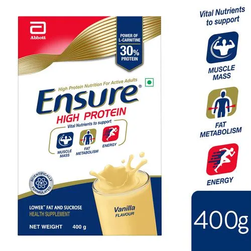 Ensure High Protein Drink for Physically Active Adults | Powder Vanilla