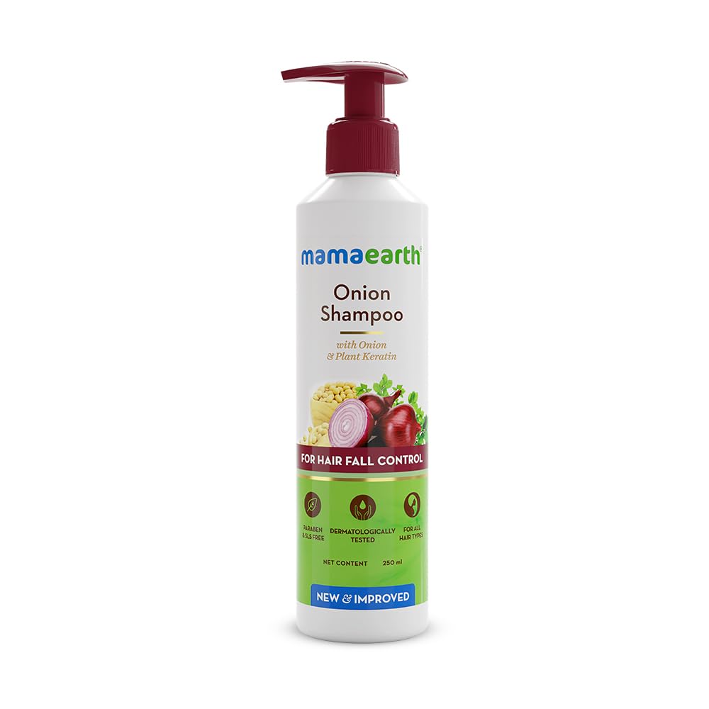 Mamaearth Onion Shampoo for Healthy Hair | SLS & Paraben-Free