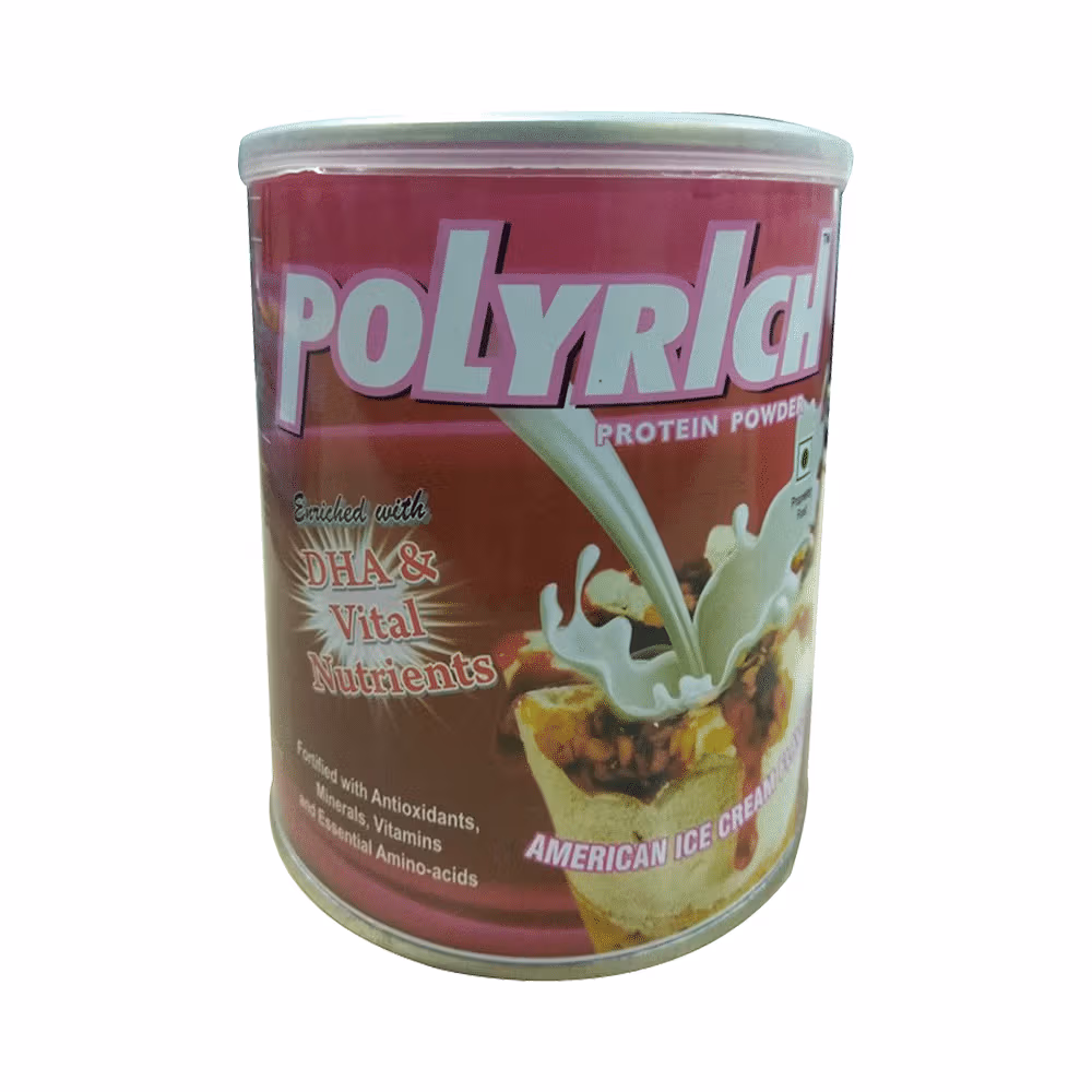 Polyrich Protein Powder with DHA, Vitamins & Minerals | Flavour American Ice Cream