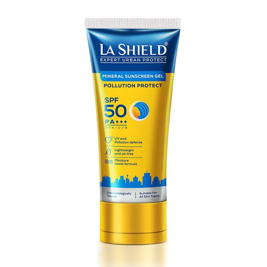 La Shield Expert Urban Protect Mineral Sunscreen Gel | UVA/UVB Protection | Paraben-Free | SPF 50