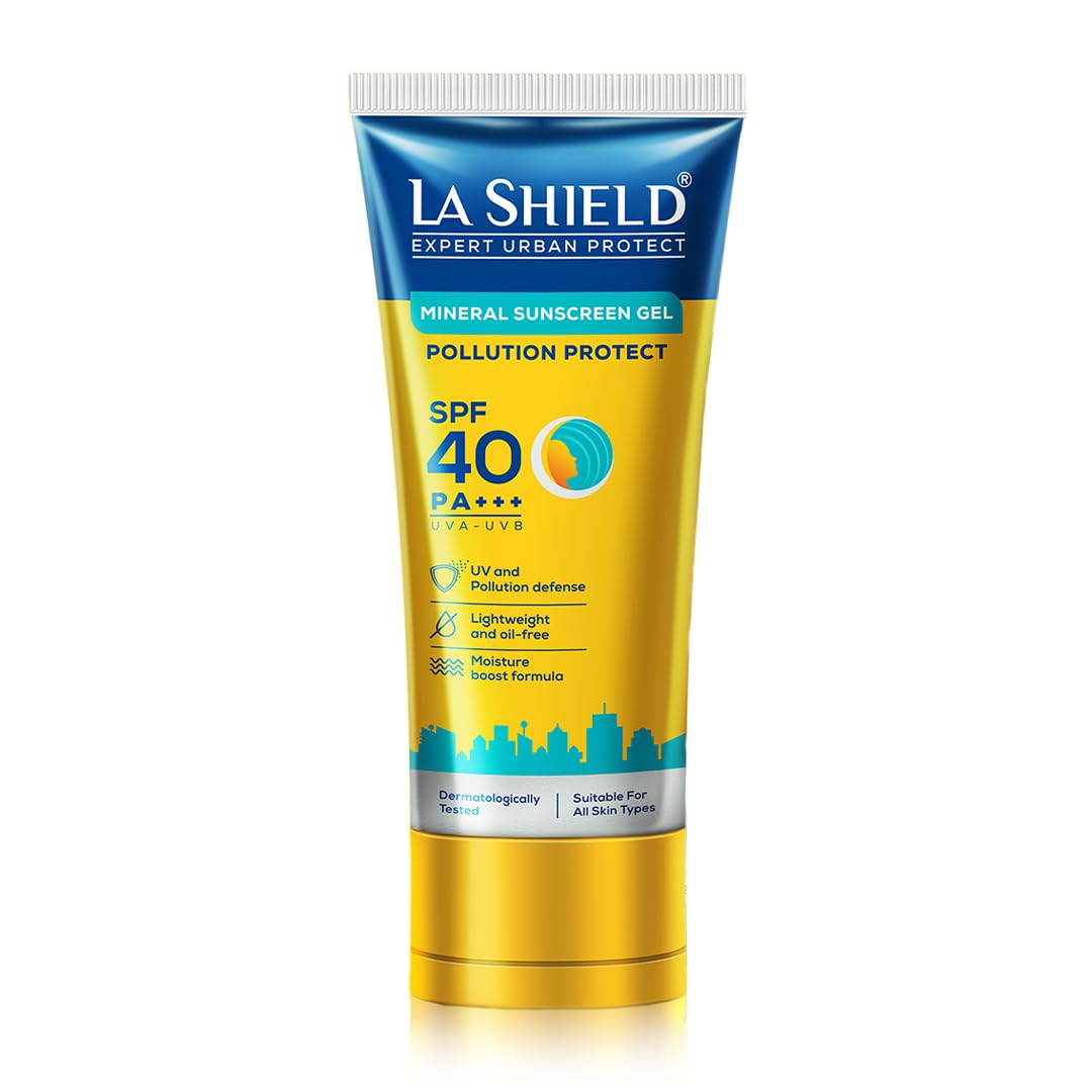 La Shield Expert Urban Protect Mineral Sunscreen Gel | UVA/UVB Protection | Paraben-Free | SPF 40