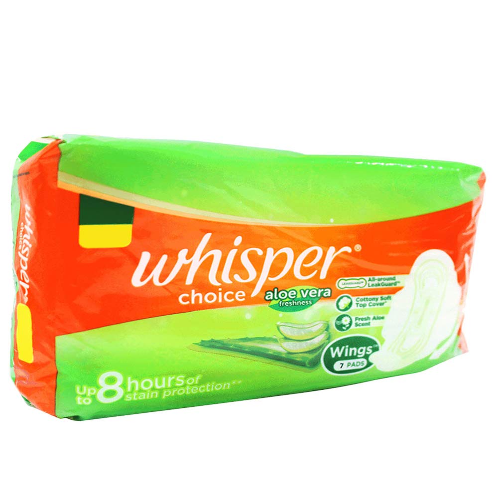 Whisper Choice Aloe Cottony Soft Regular Wings Sanitary Pads