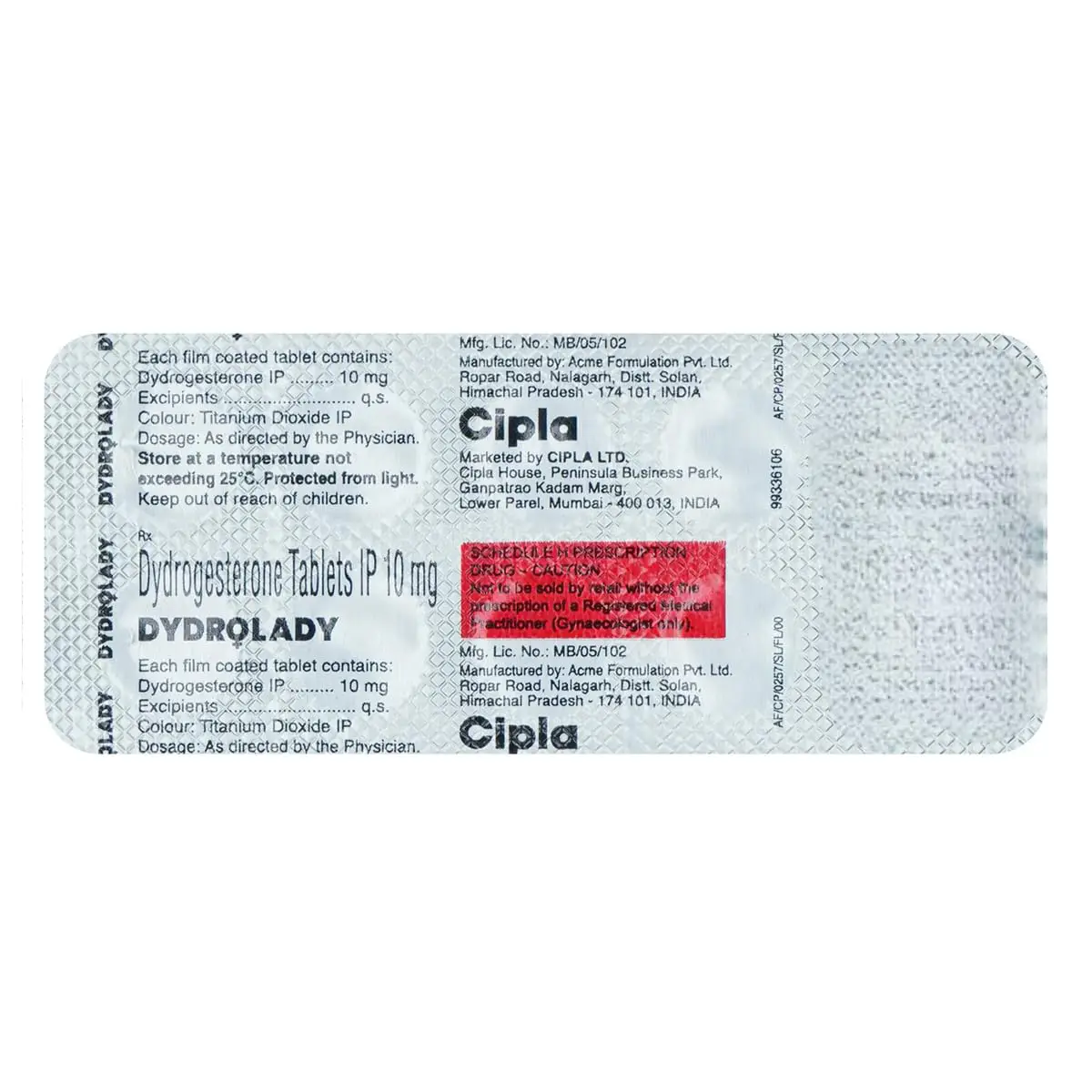 Dydrolady 10mg Tablet