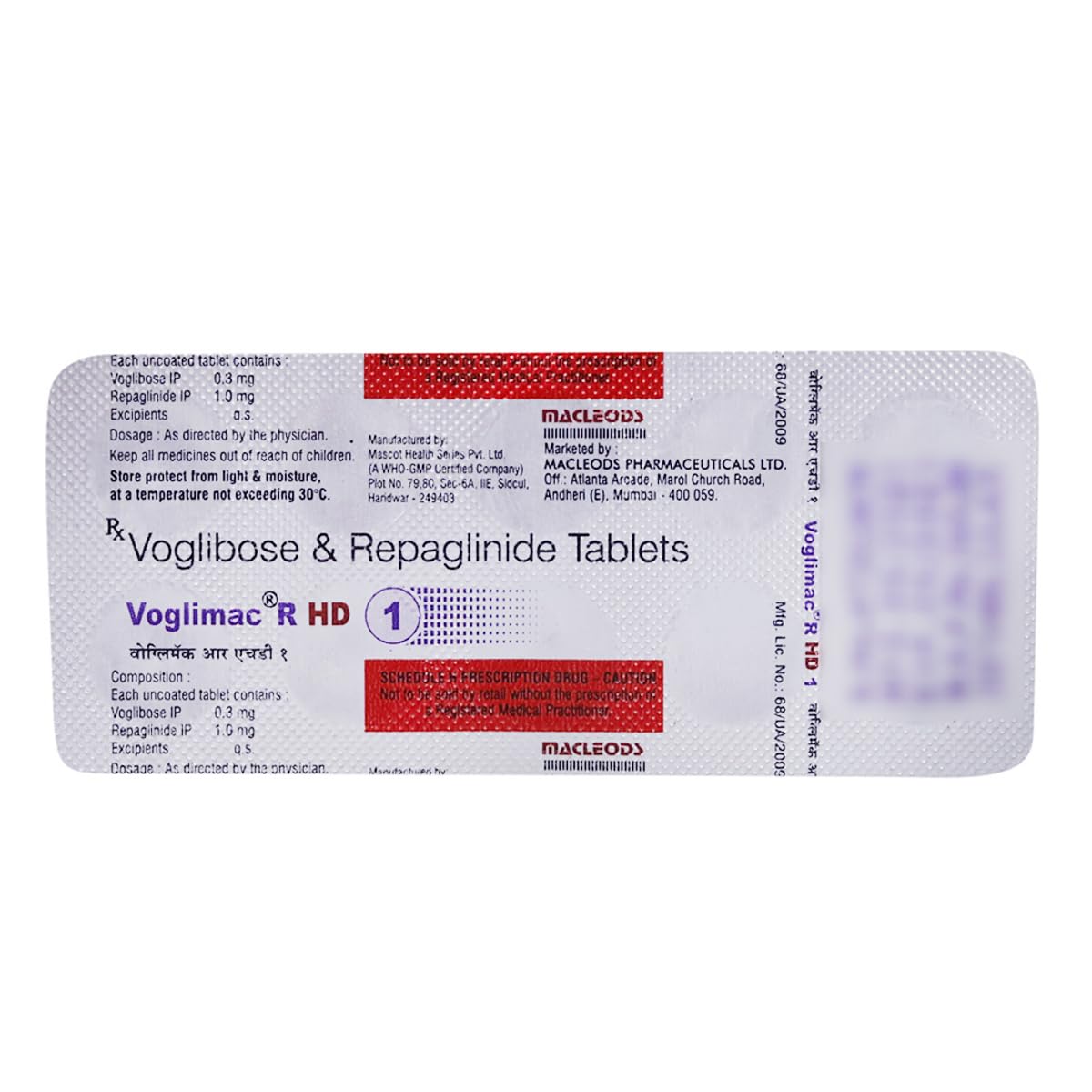 Voglimac R HD 1mg/0.3mg Tablet