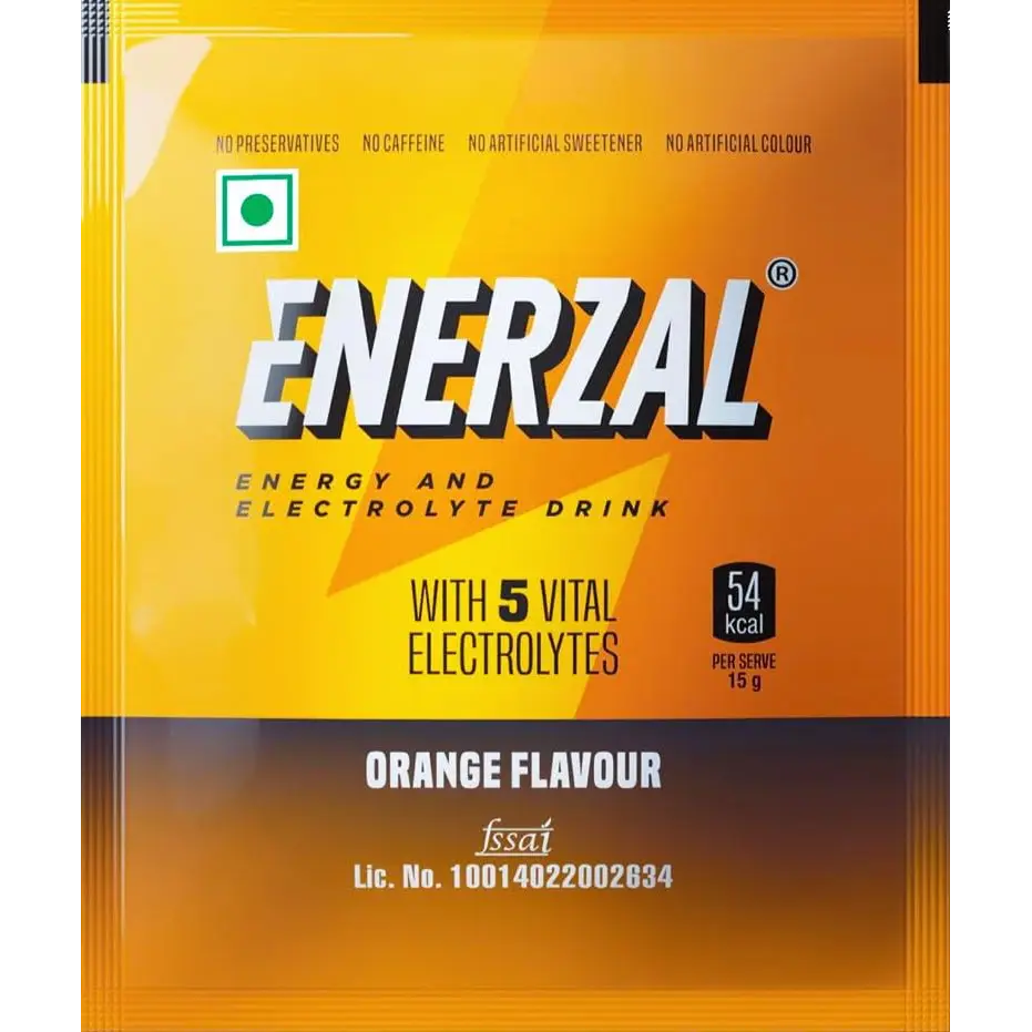 Enerzal Enerzal Energy & Electrolyte Drink with 5 Vital Electrolytes | For Stomach Care | Flavour Powder Orange