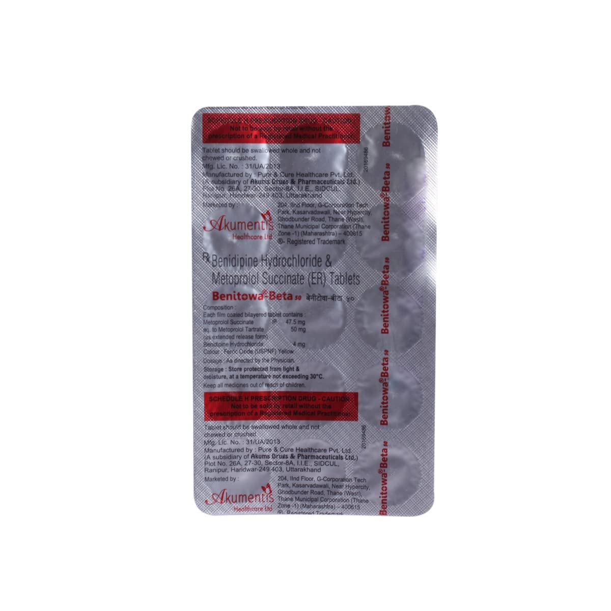 Benitowa-Beta 50 Tablet ER