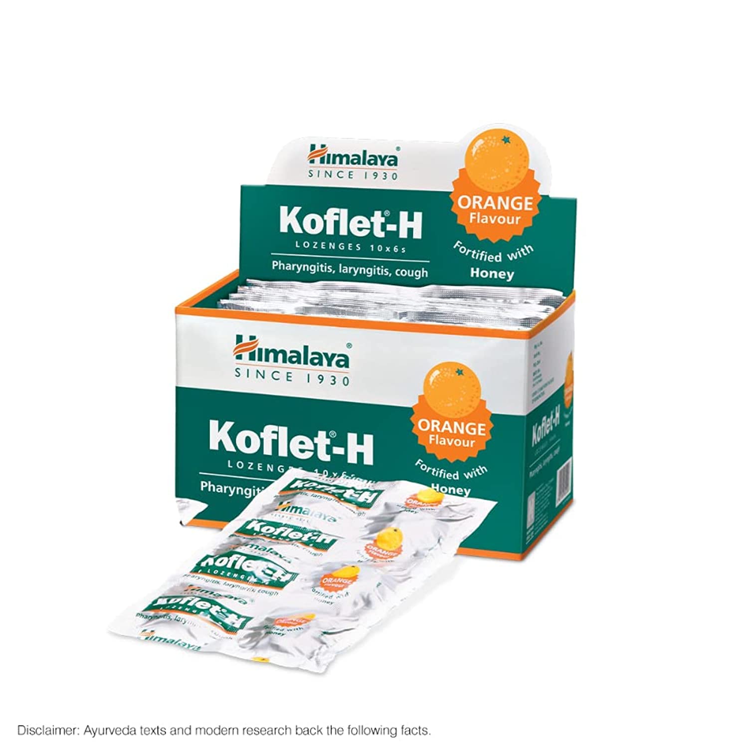 Himalaya Koflet H Cough Lozenges|Relieves Cough& Sore Throat I Orange