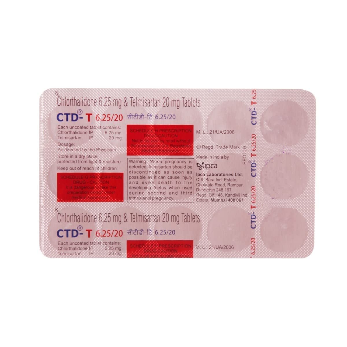 CTD-T 6.25/20 Tablet