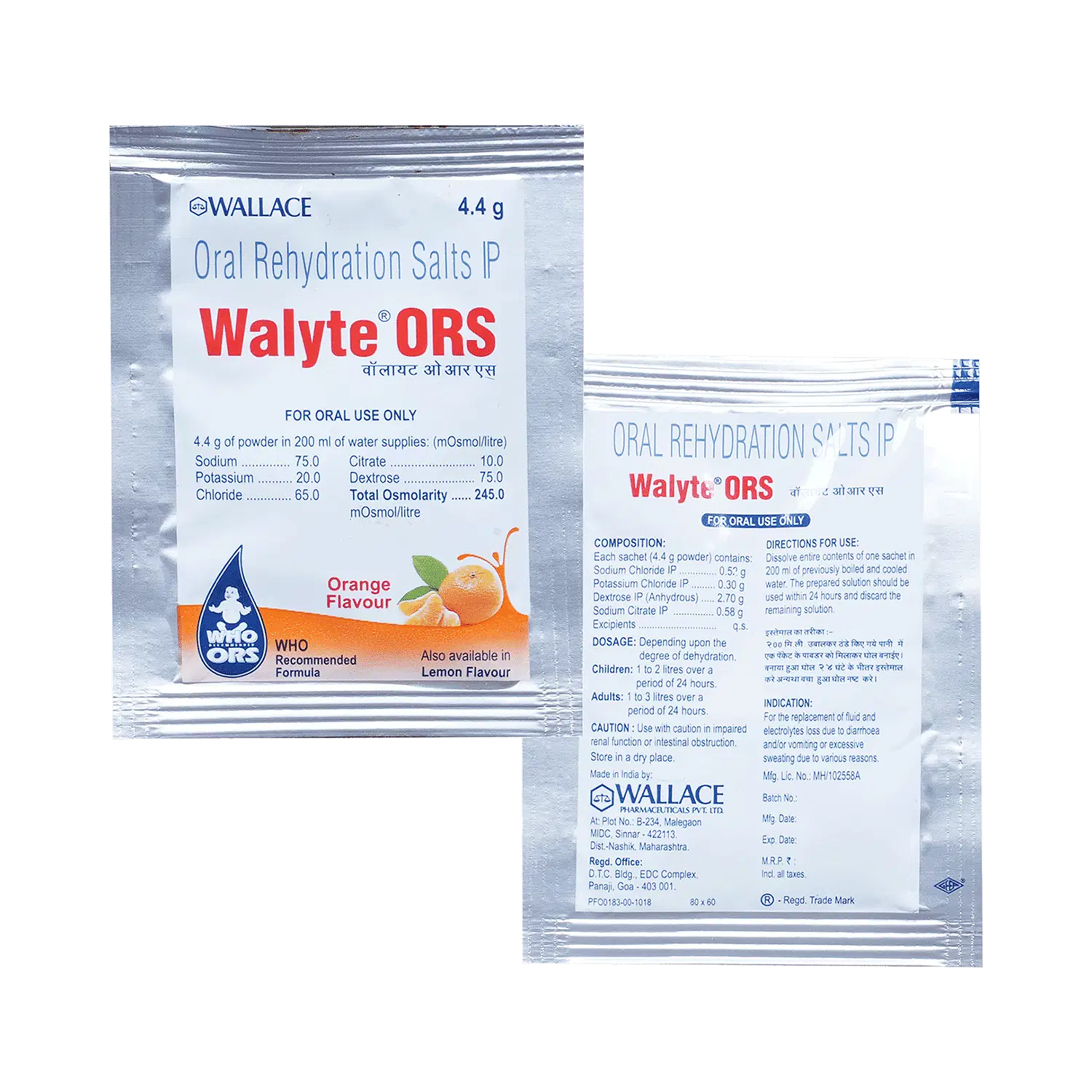 Walyte ORS for Instant Hydration & Electrolyte Balance | Flavour Powder Orange