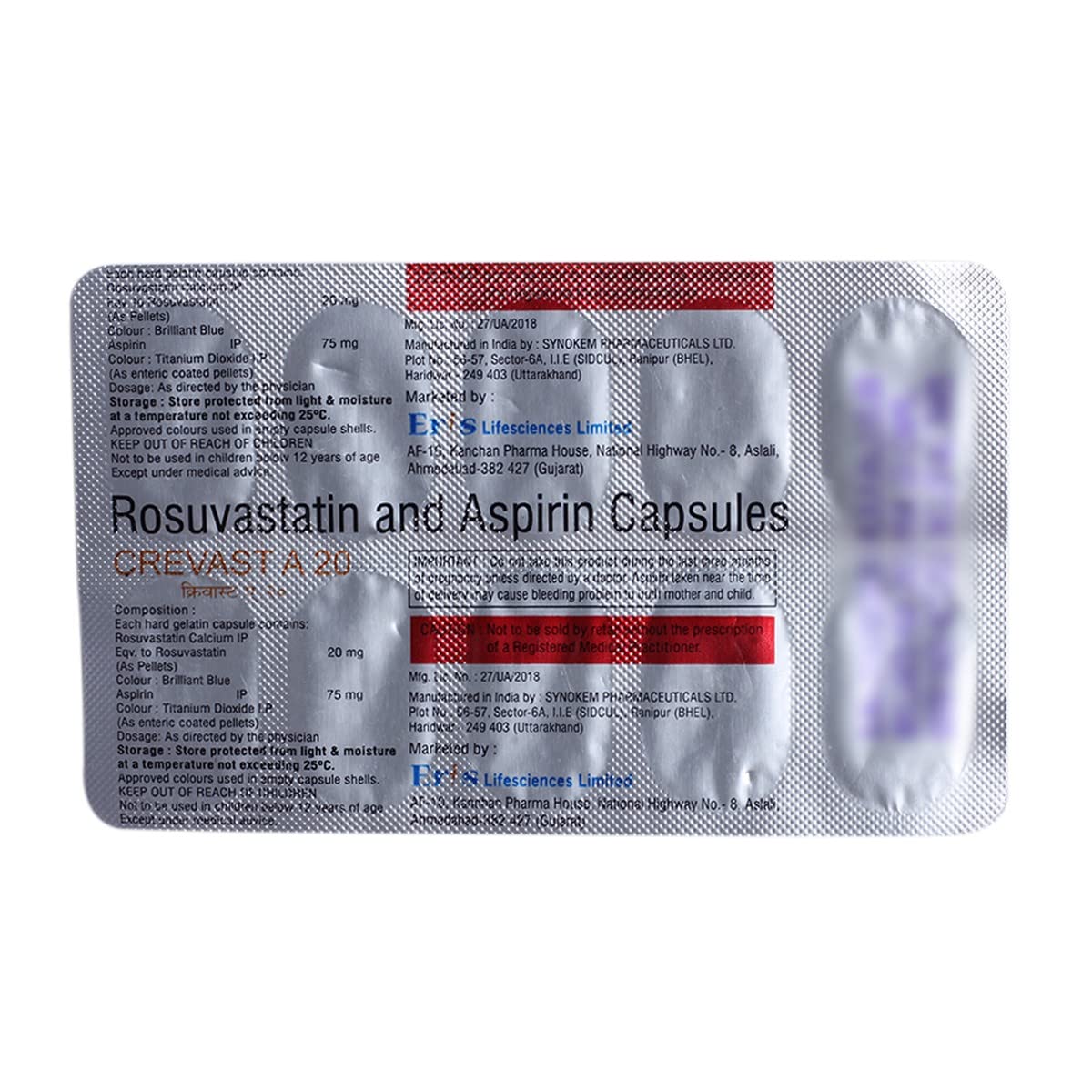 Crevast A 20mg/75mg Capsule