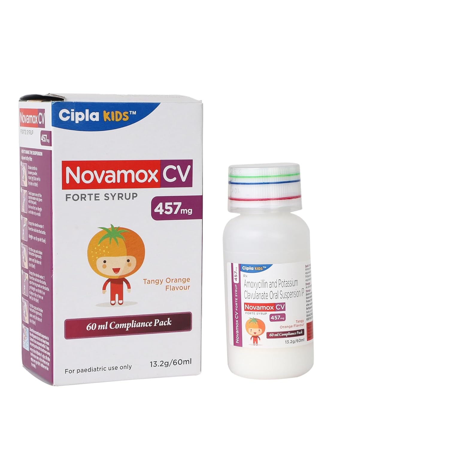 Novamox CV Forte Syrup Tangy Orange