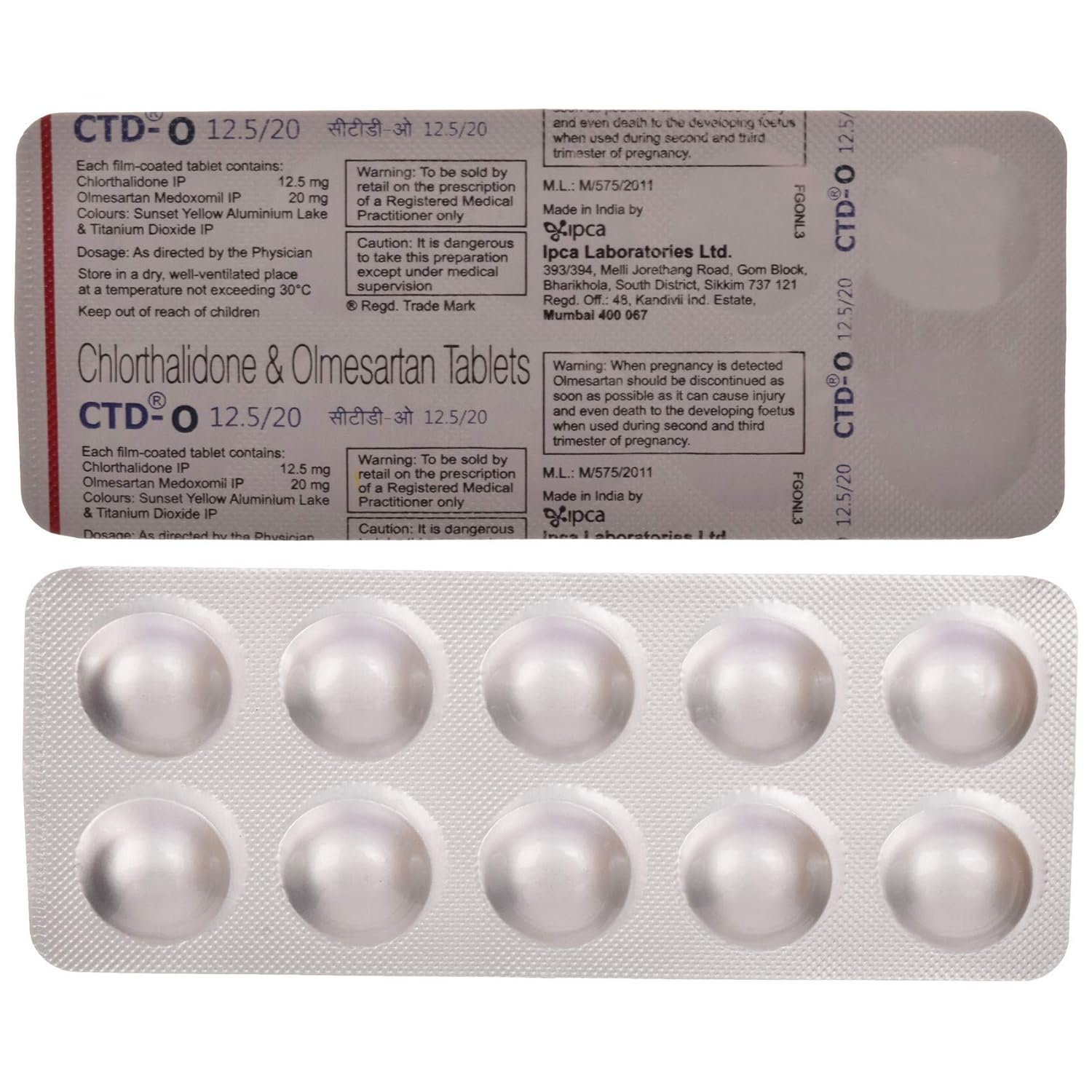 CTD-O 12.5/20 Tablet