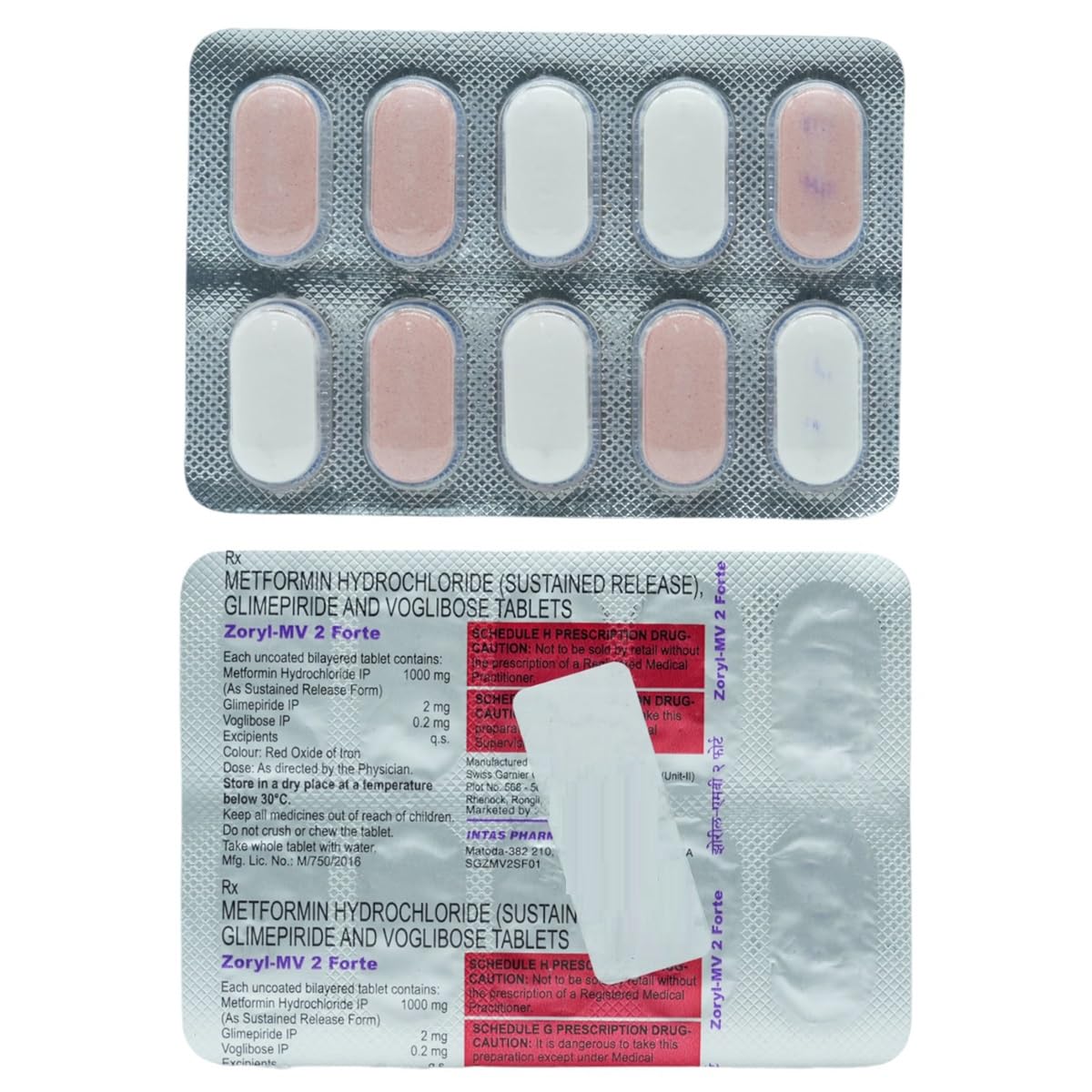 Zoryl MV Forte 2mg/1000mg/0.2mg Tablet