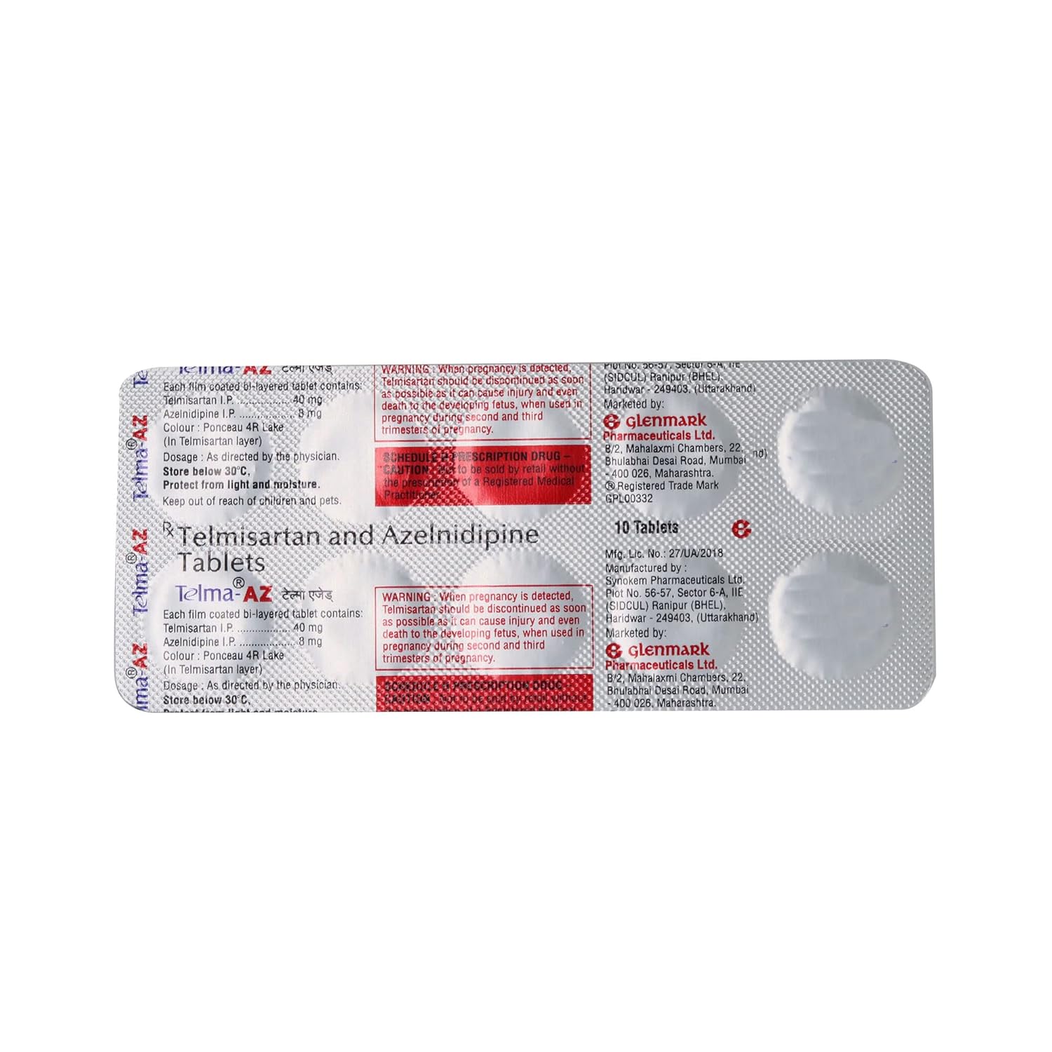 Telma AZ 40mg/8mg Tablet