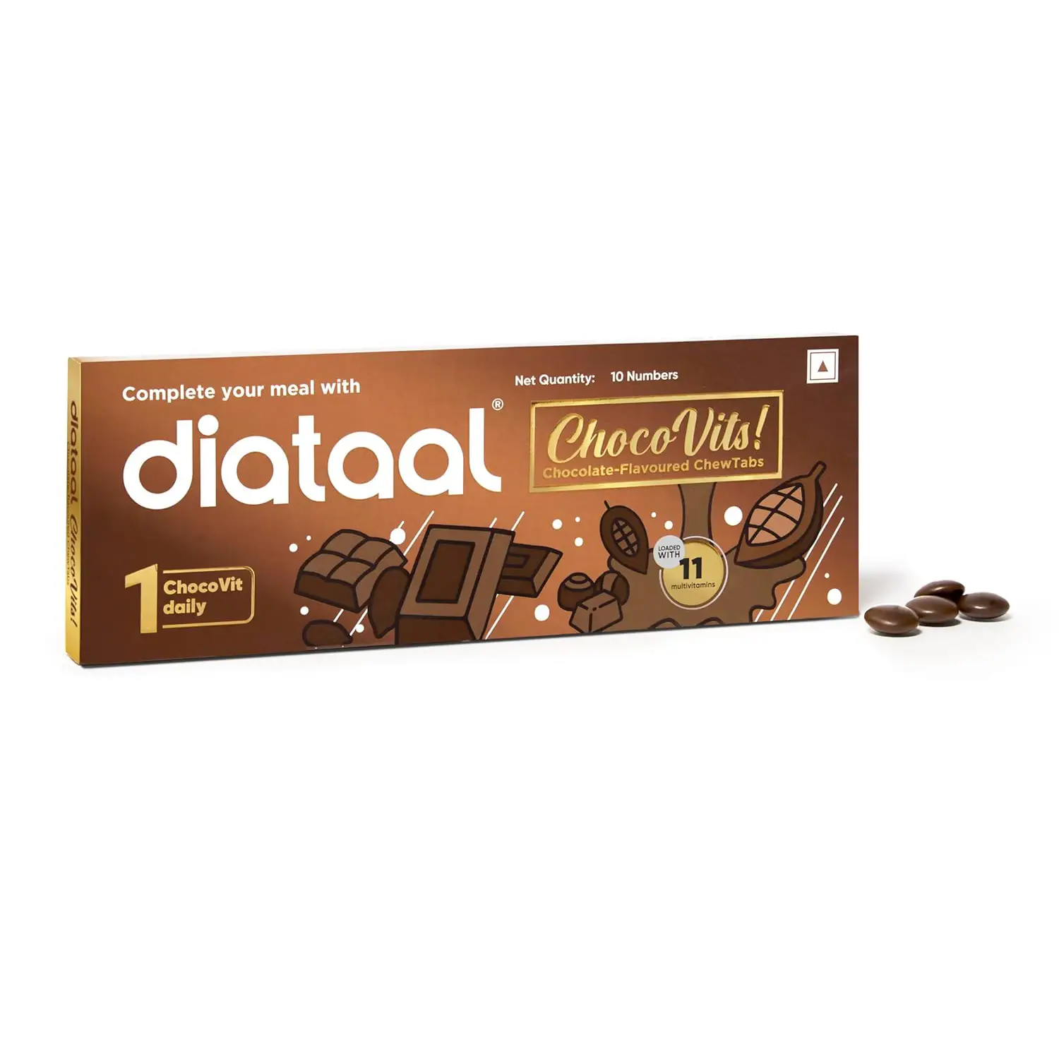 Diataal Chocovits Multivitamins Chewable Tablet I Health Supplement I Tasty + Healthy I for Men, Women & Kids Chocolate