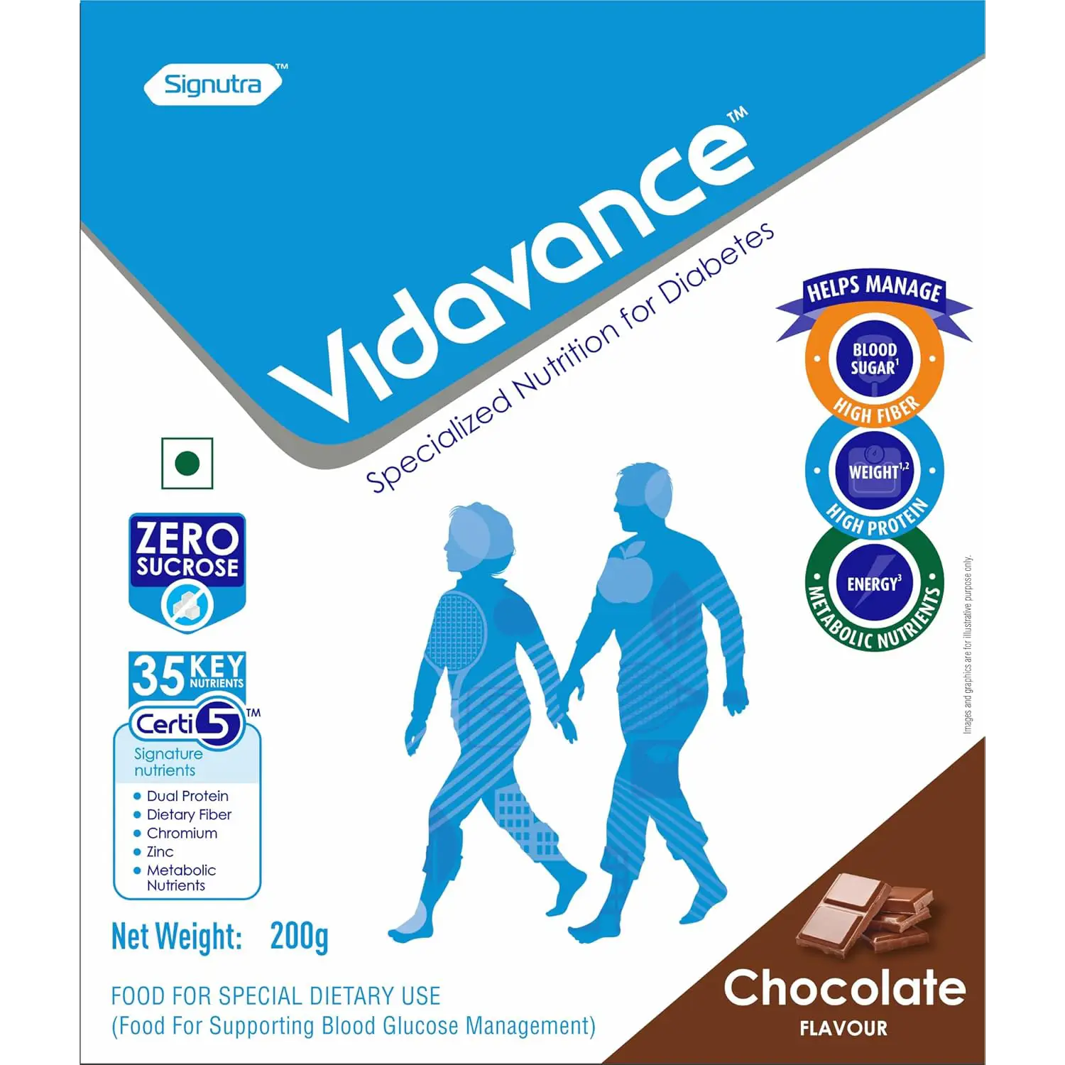 Vidavance Powder for Diabetes | Supports Blood Glucose Management | Sucrose Free | Flavour Chocolate 200g