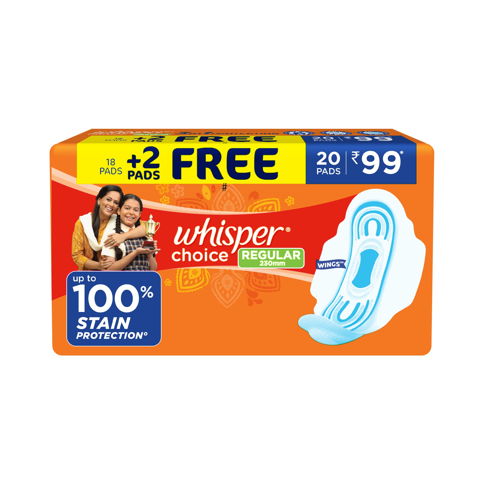 Whisper Choice Wings Sanitary Pads Regular