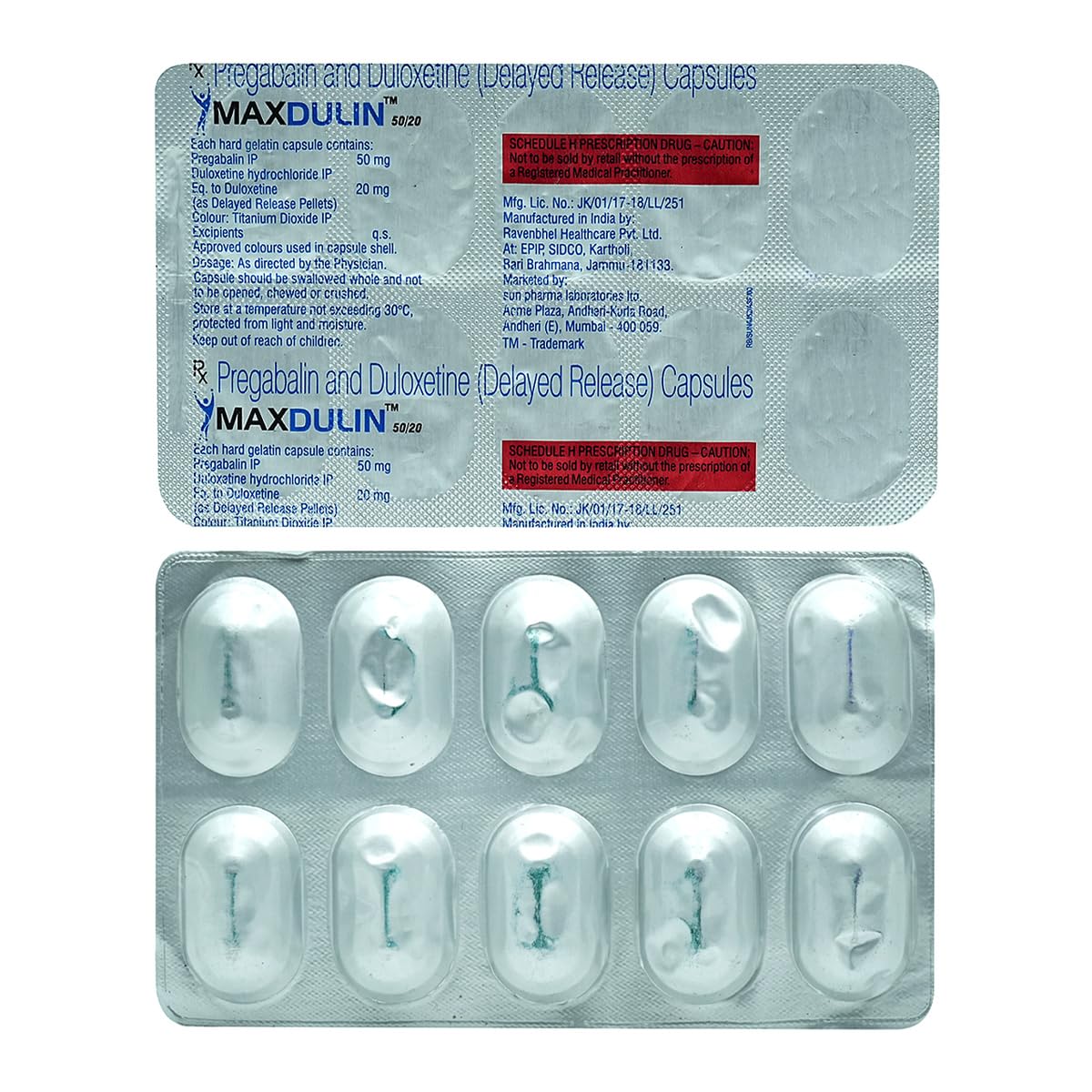 Maxdulin 50mg/20mg Capsule