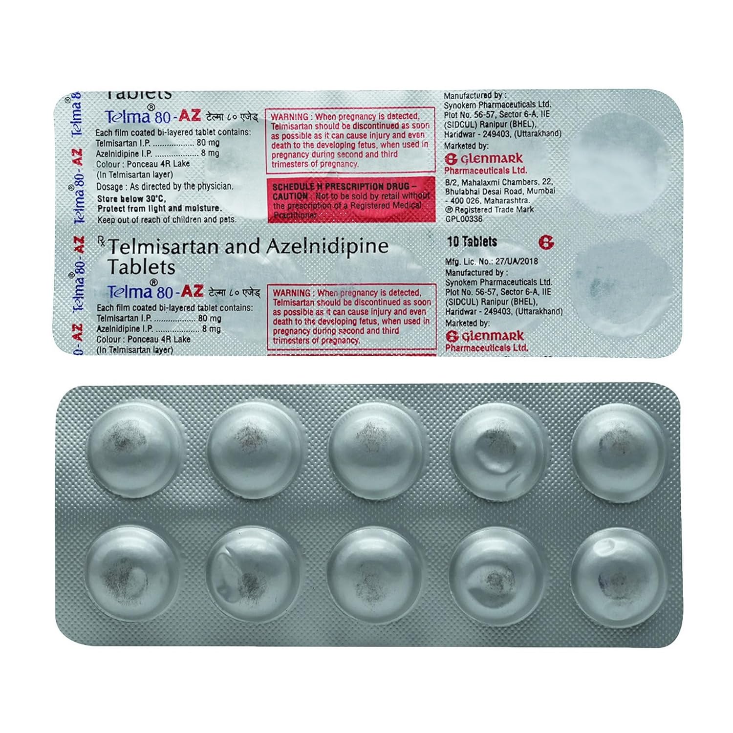 Telma AZ 80mg/8mg Tablet