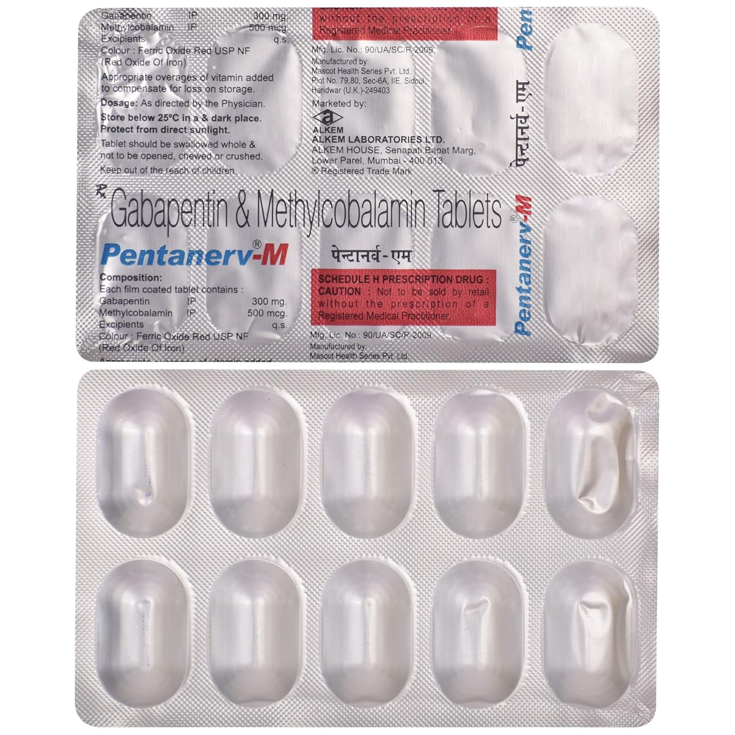 Pentanerv M 300mg/500mcg Tablet