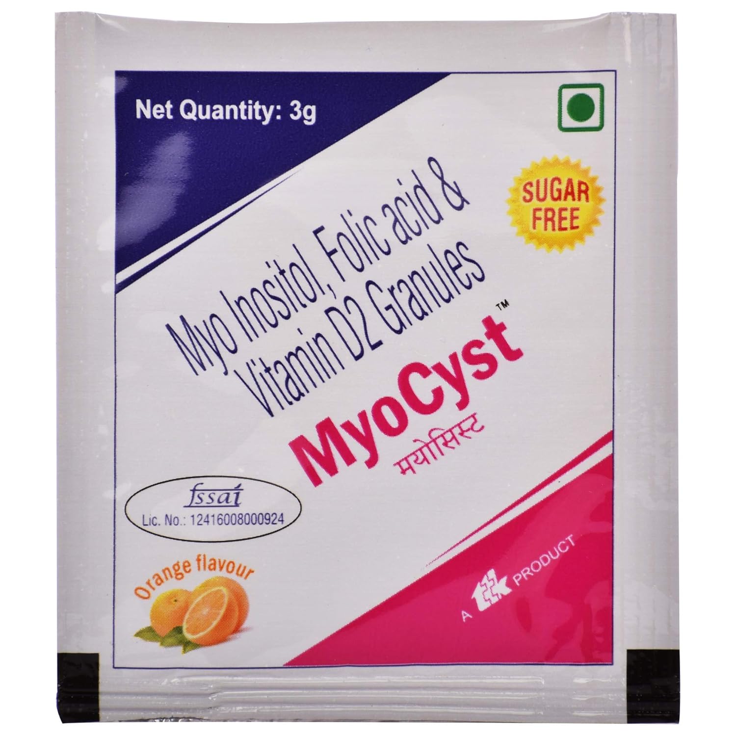 Myocyst Sachet Orange Sugar Free