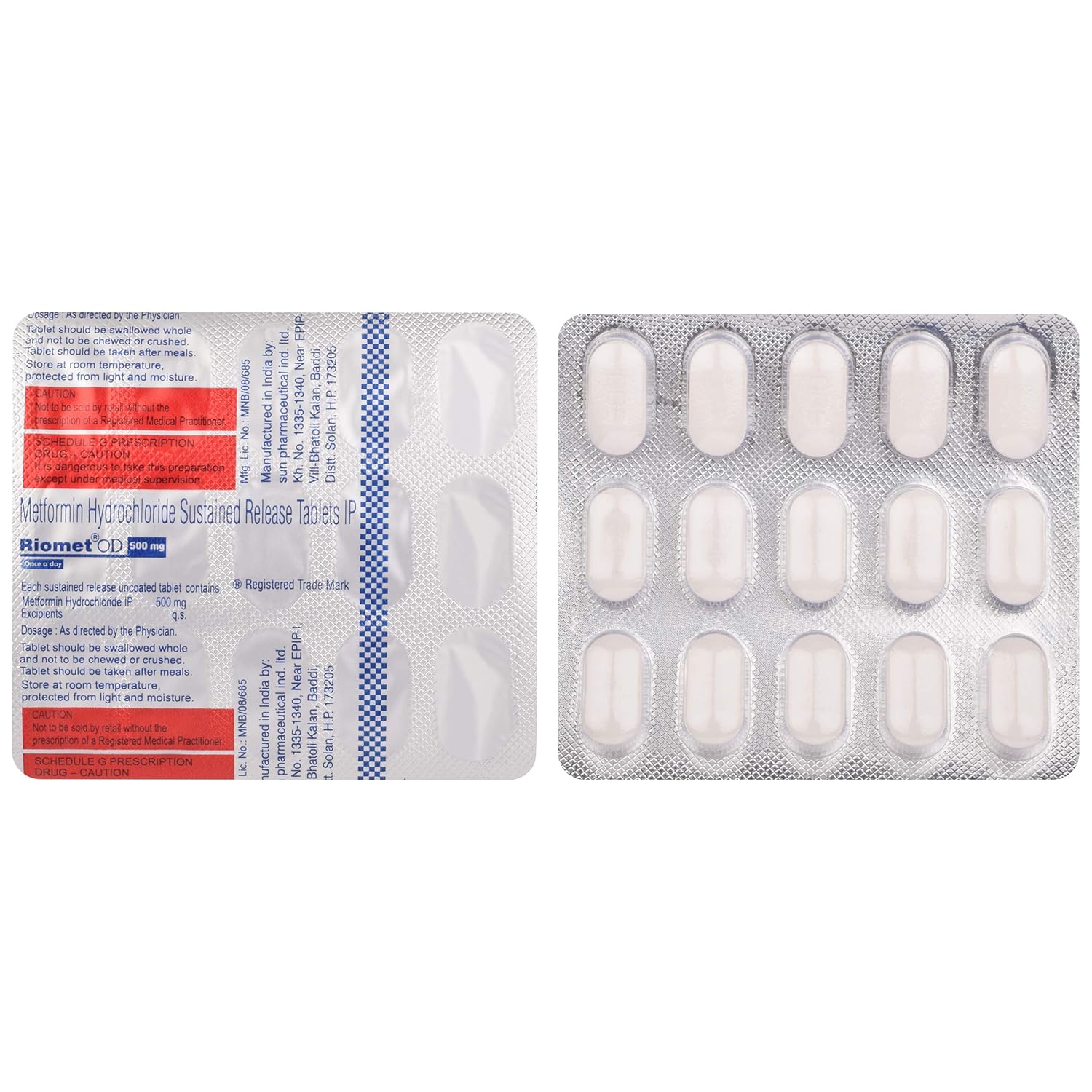 Riomet OD 500mg Tablet SR