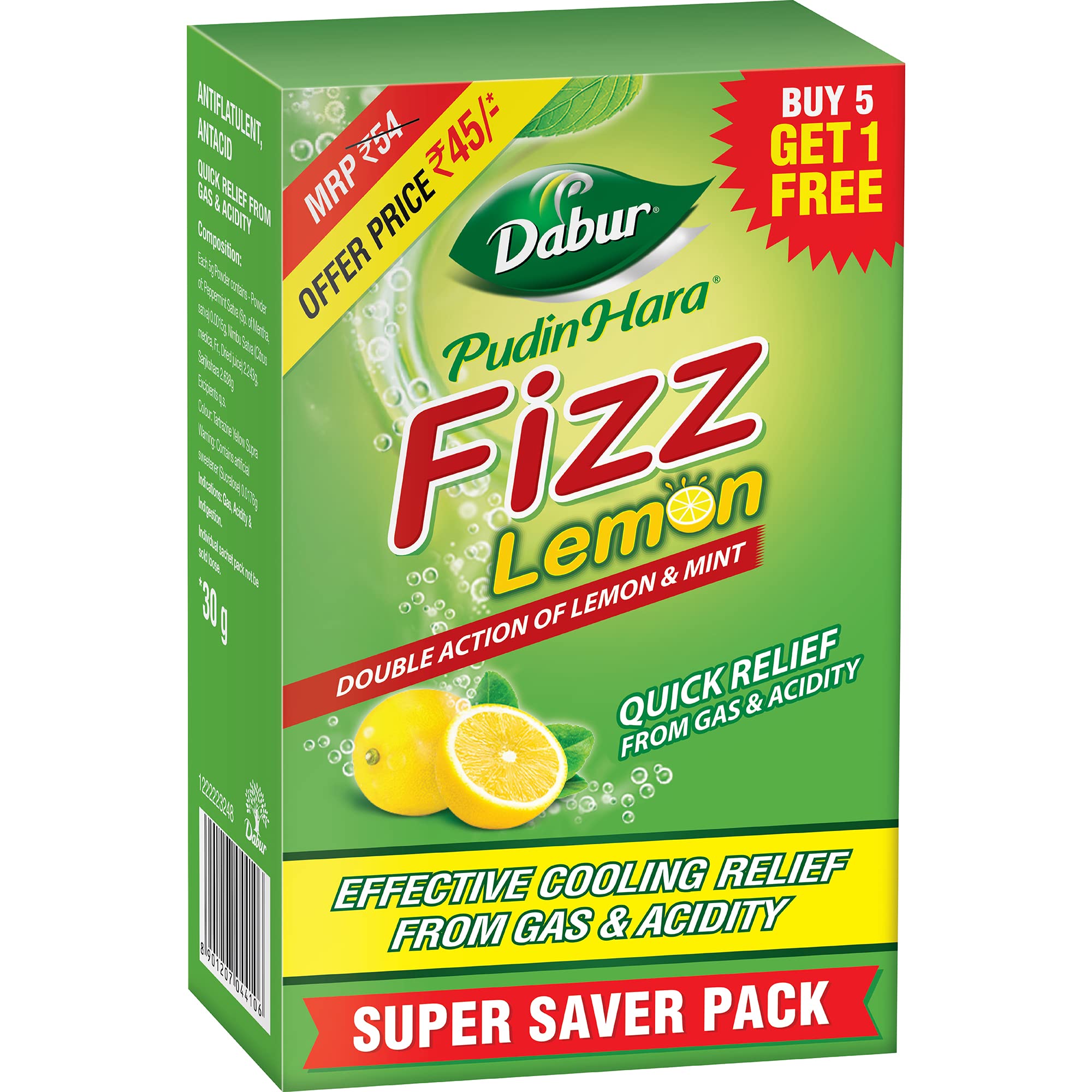 Dabur Pudin Hara Fizz (5gm Each) Lemon