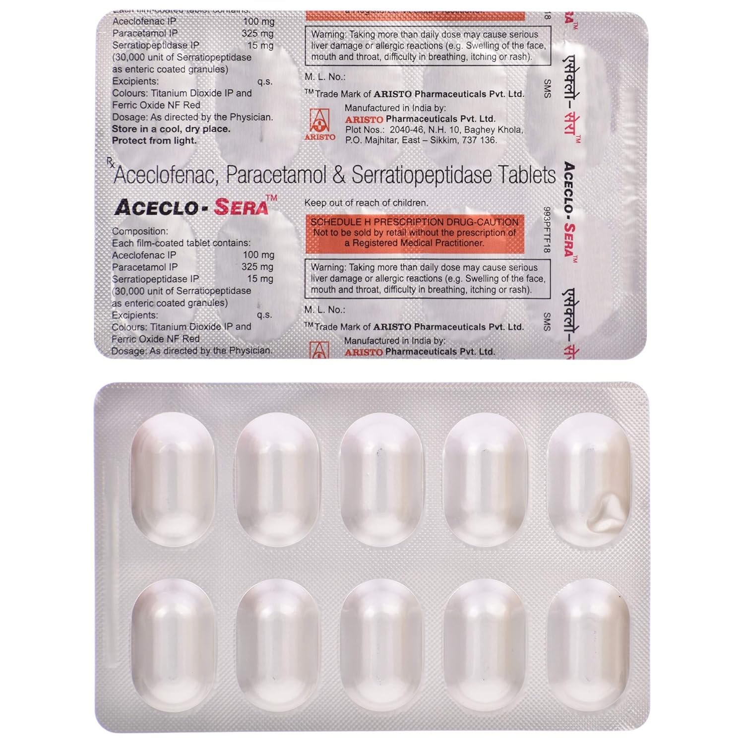 Aceclo Sera 100mg/325mg/15mg Tablet