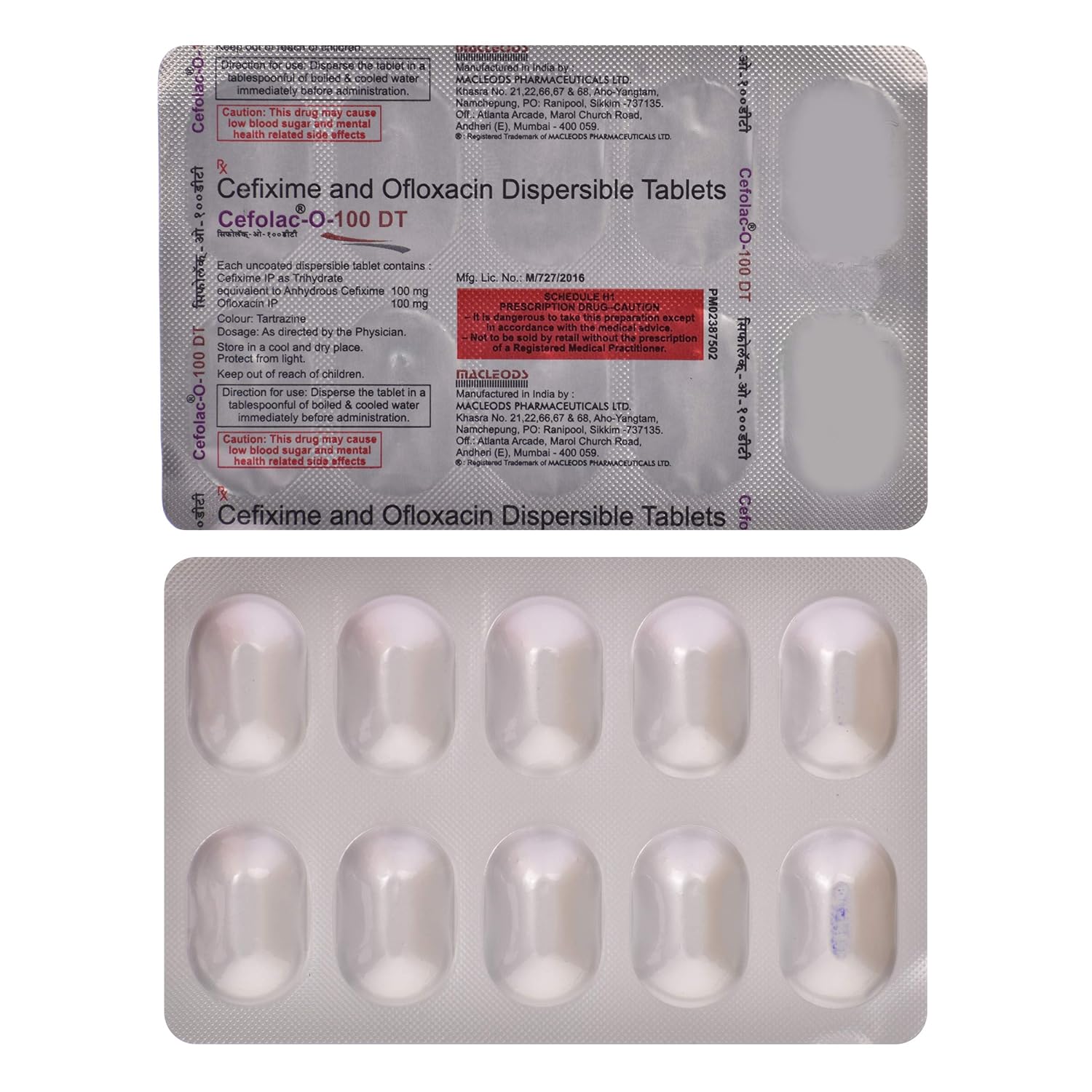 Cefolac-O 100mg/100mg Tablet DT