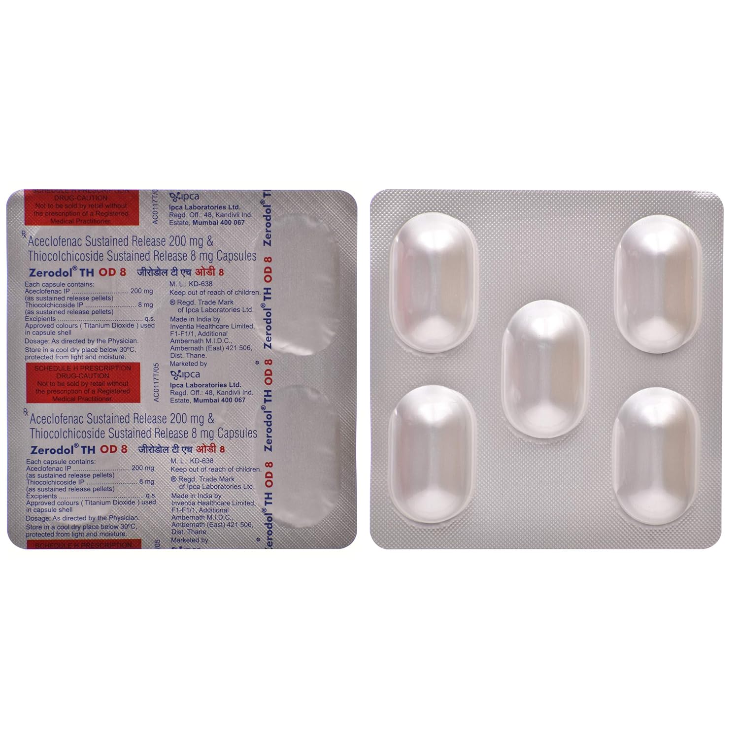 Zerodol TH OD 200 mg/8 mg Capsule SR