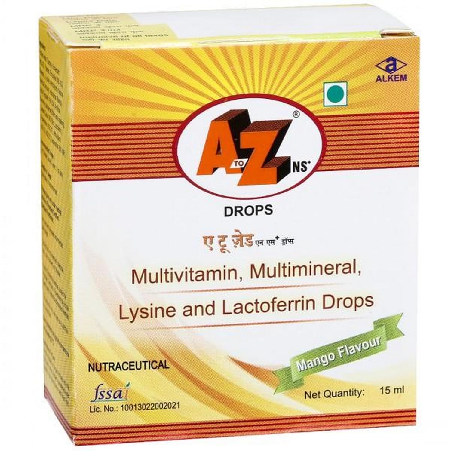 A to Z NS+ | Multivitamin and Multimineral Oral Drops Oral Drops Mango