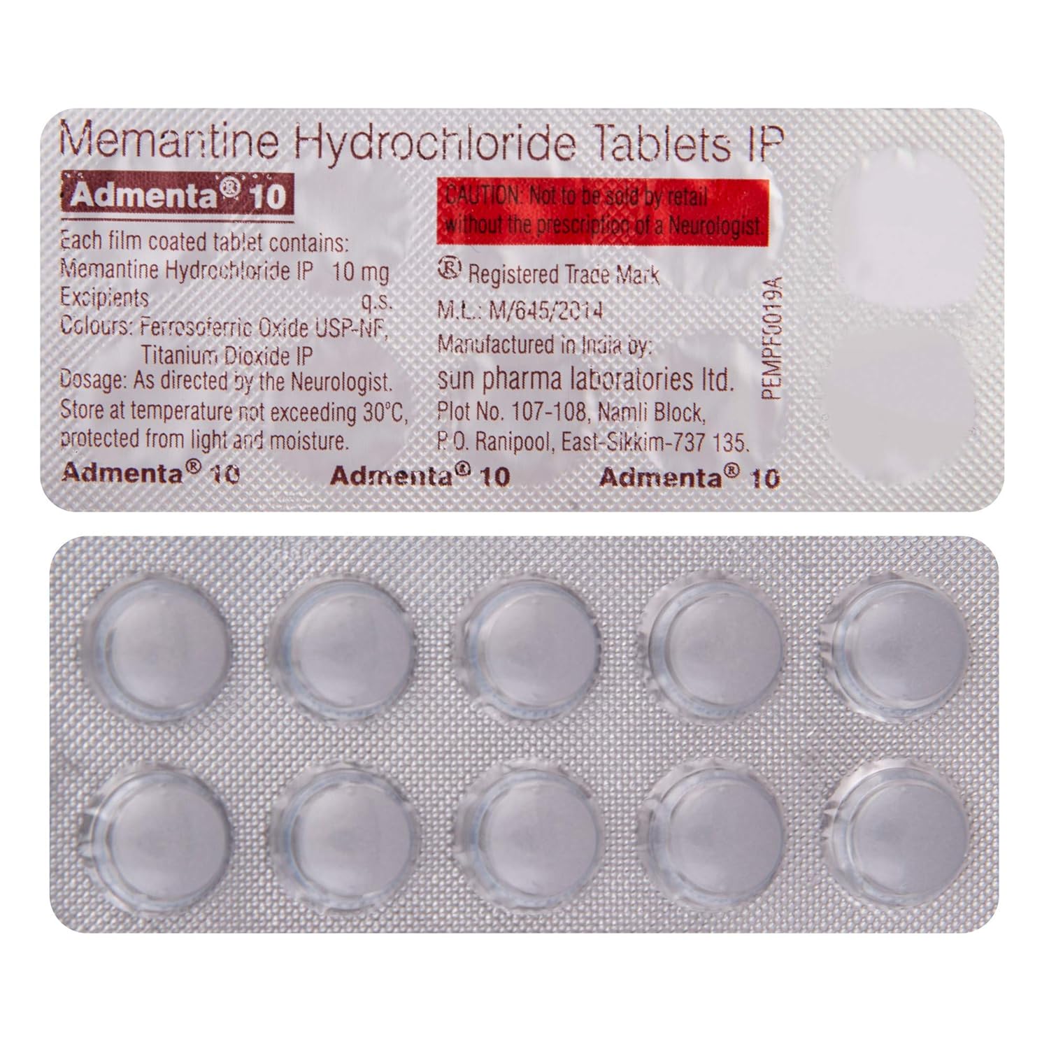 ADMENTA 10 MG TABLET MD