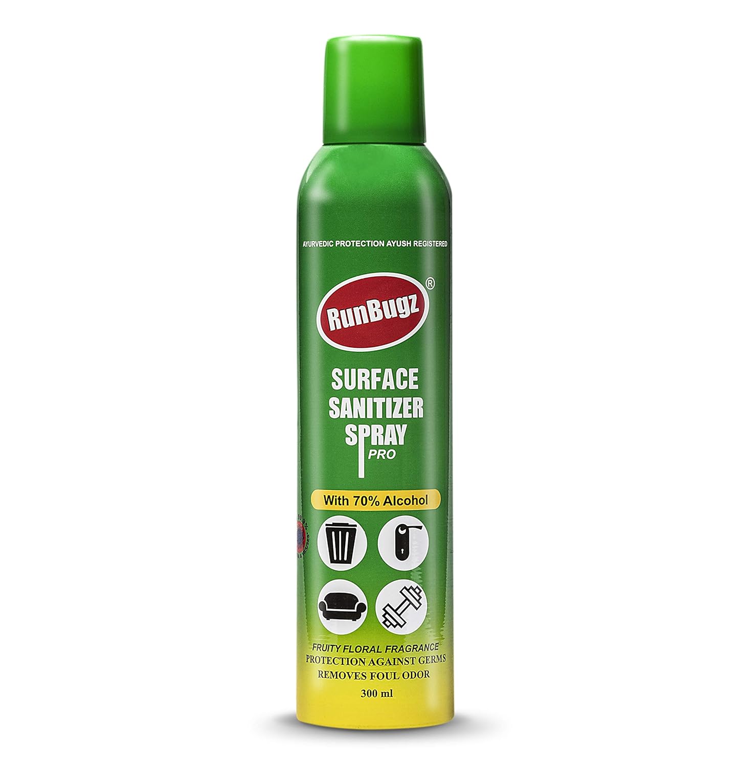 Runbugz Surface Sanitizer Spray Pro with 70% Alcohol