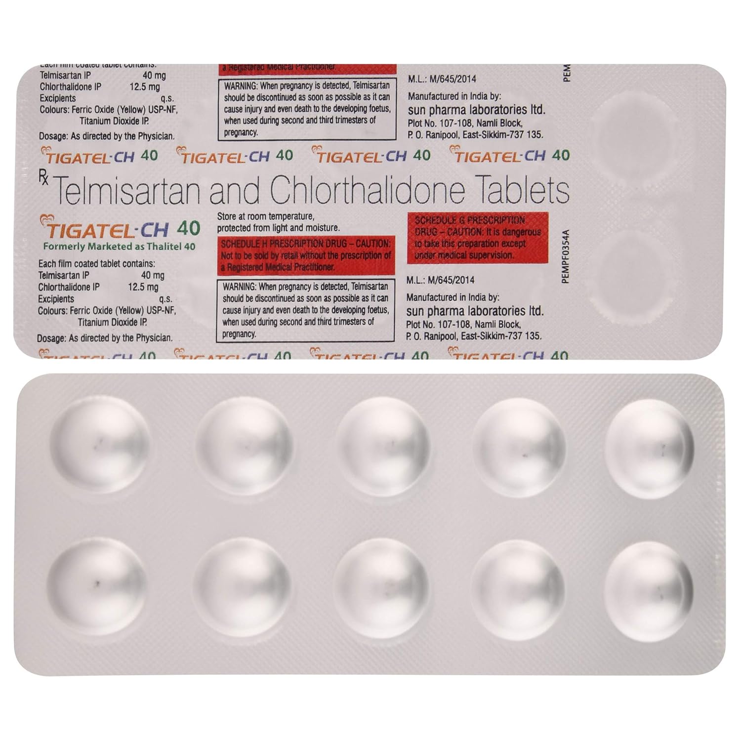 Tigatel-CH 40mg/12.5mg Tablet