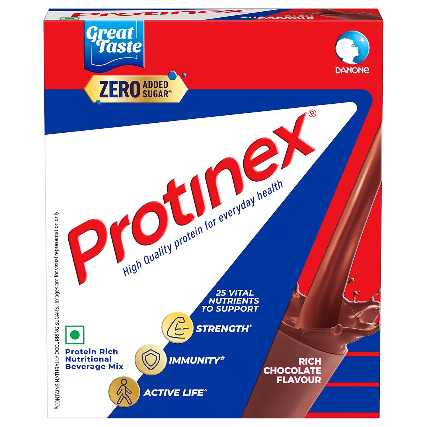 Protinex High Quality Protein | Nutritional Drink for Immunity & Strength | Zero Added Sugar Rich Chocolate Powder 230gm