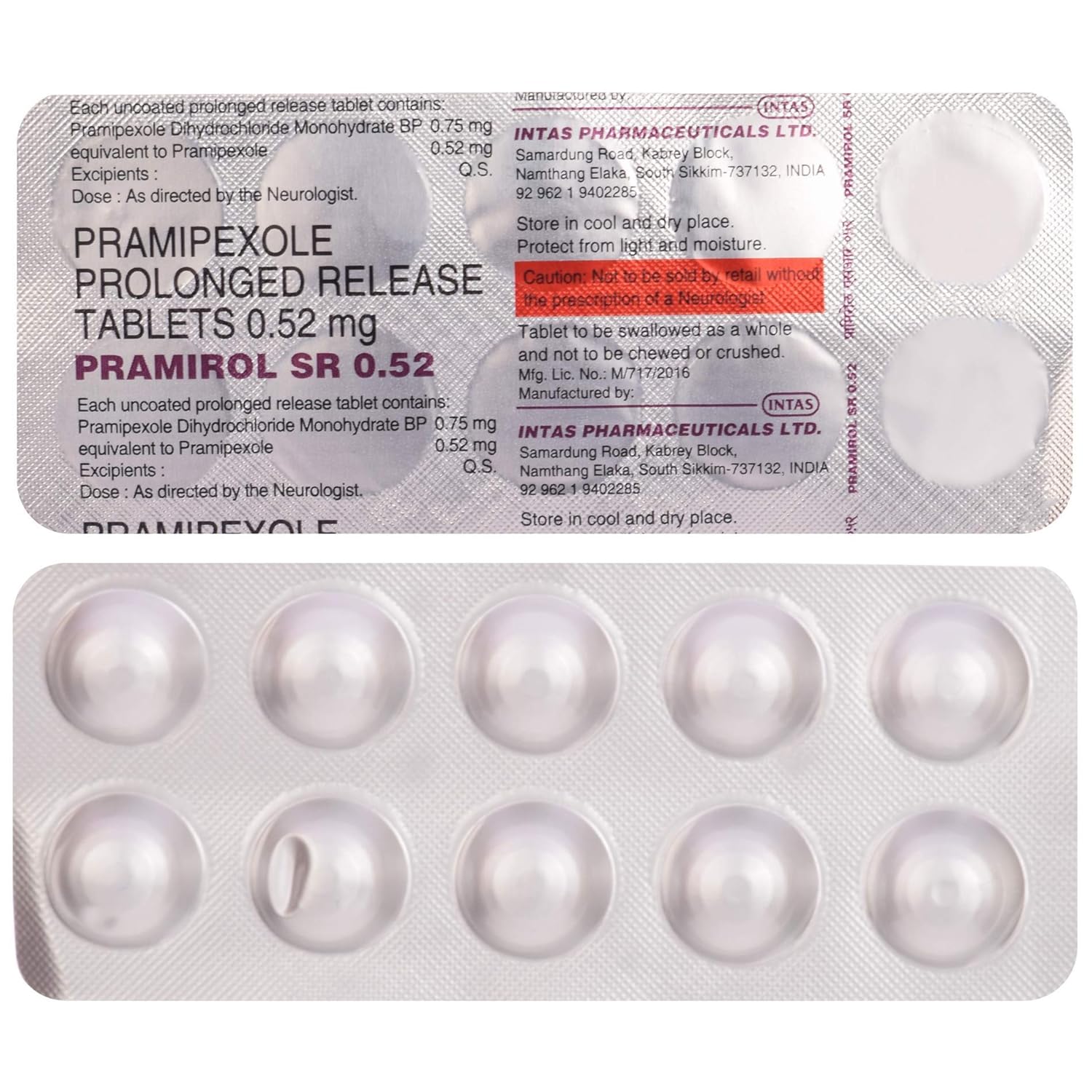 Pramirol SR 0.52 Tablet