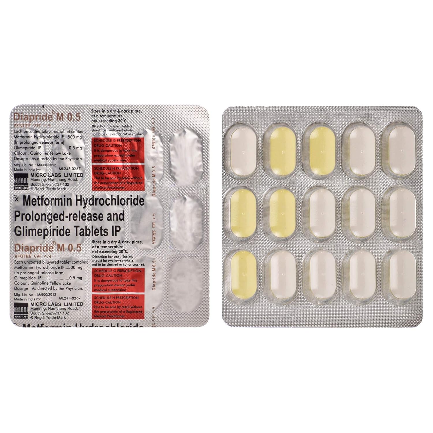 Diapride M 0.5mg/500mg Tablet PR