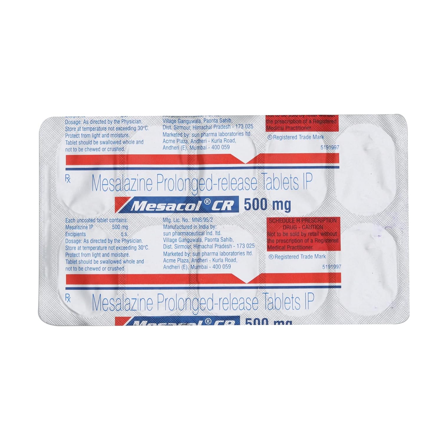 Mesacol CR 500Mg Tablet