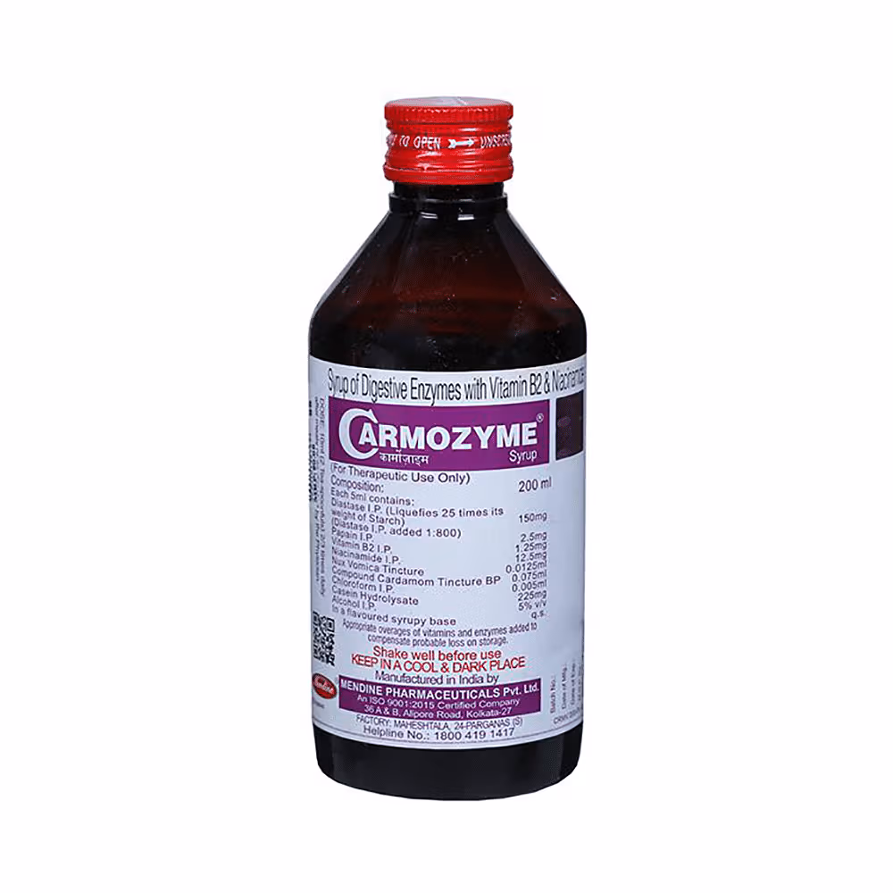Carmozyme Liquid with Digestive Enzymes, Vitamin B2 & Niacinamide