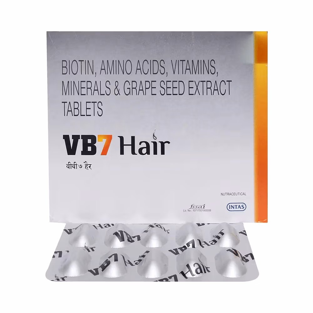 VB7 Hair Tablet with Biotin, Amino Acids, Vitamins, Minerals & Grape Seed Extract