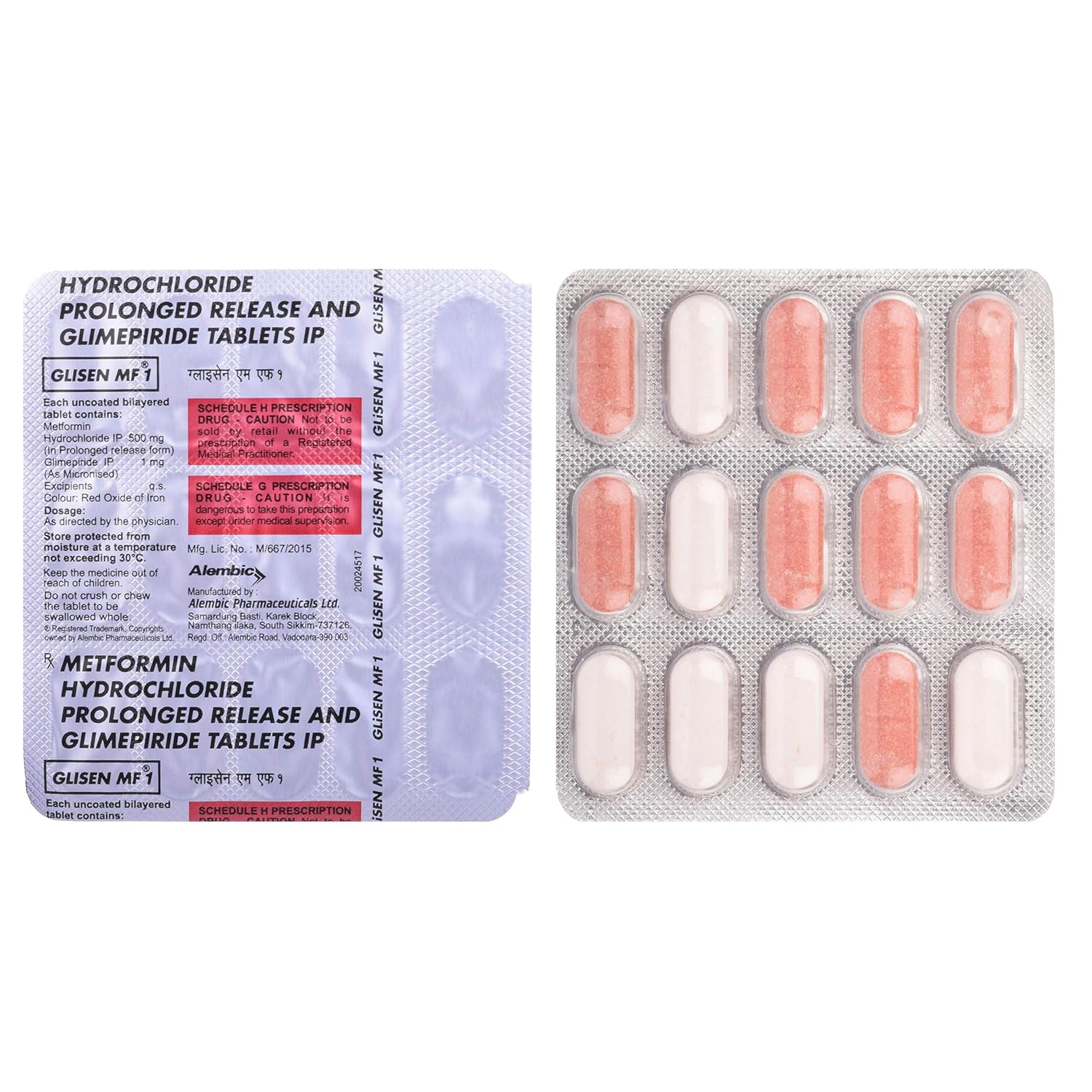 Glisen MF 1mg/500mg Tablet PR