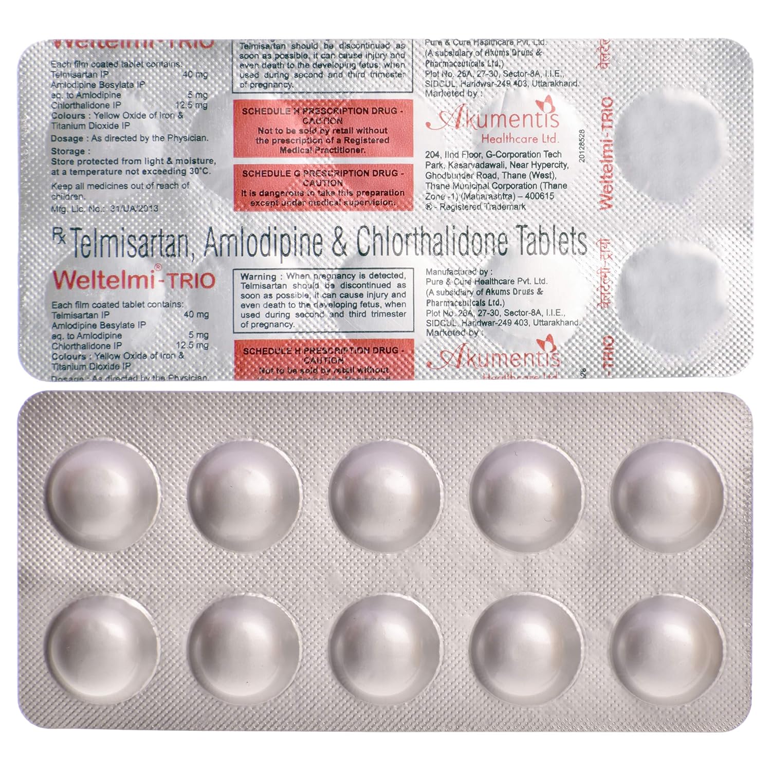 Weltelmi Trio 40mg/5mg/12.5mg Tablet