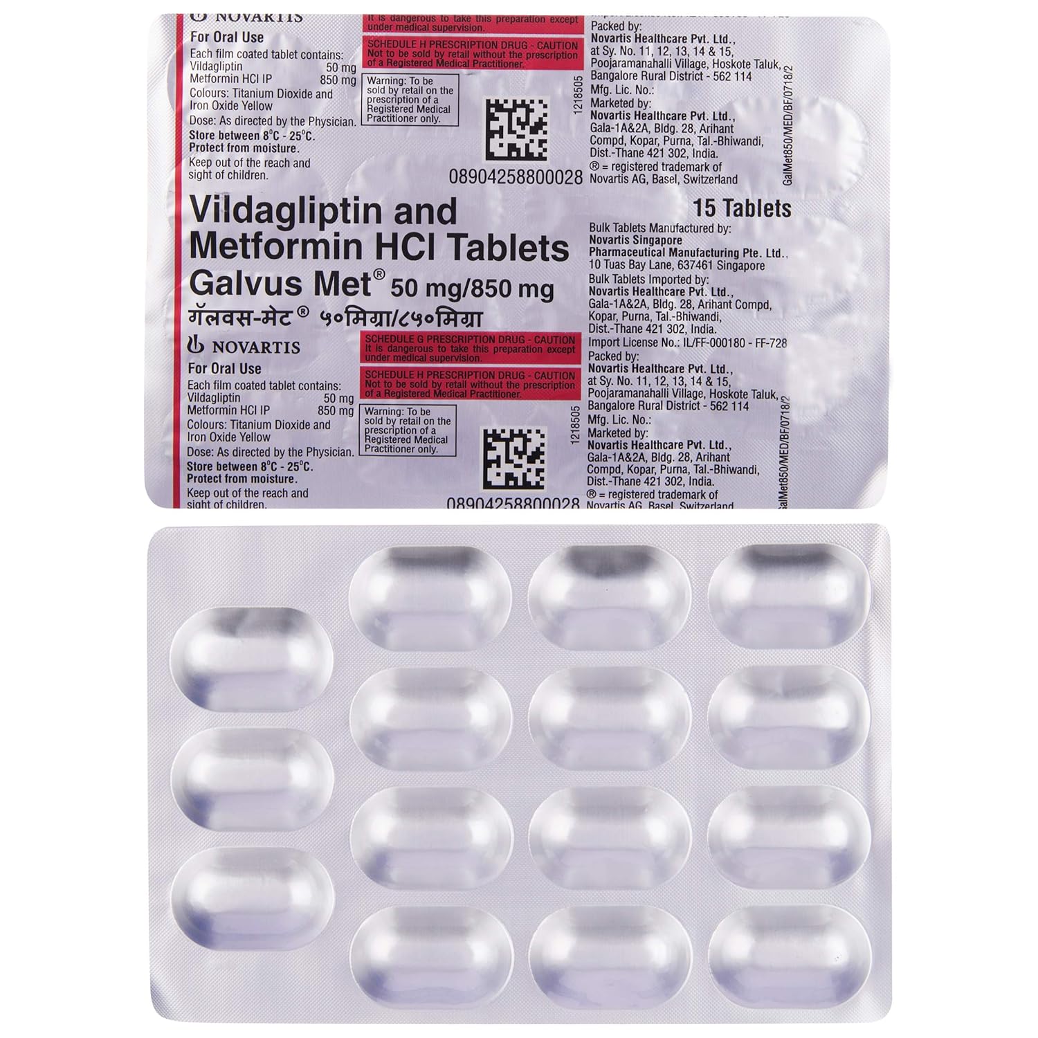 Galvus Met 50mg/850mg Tablet