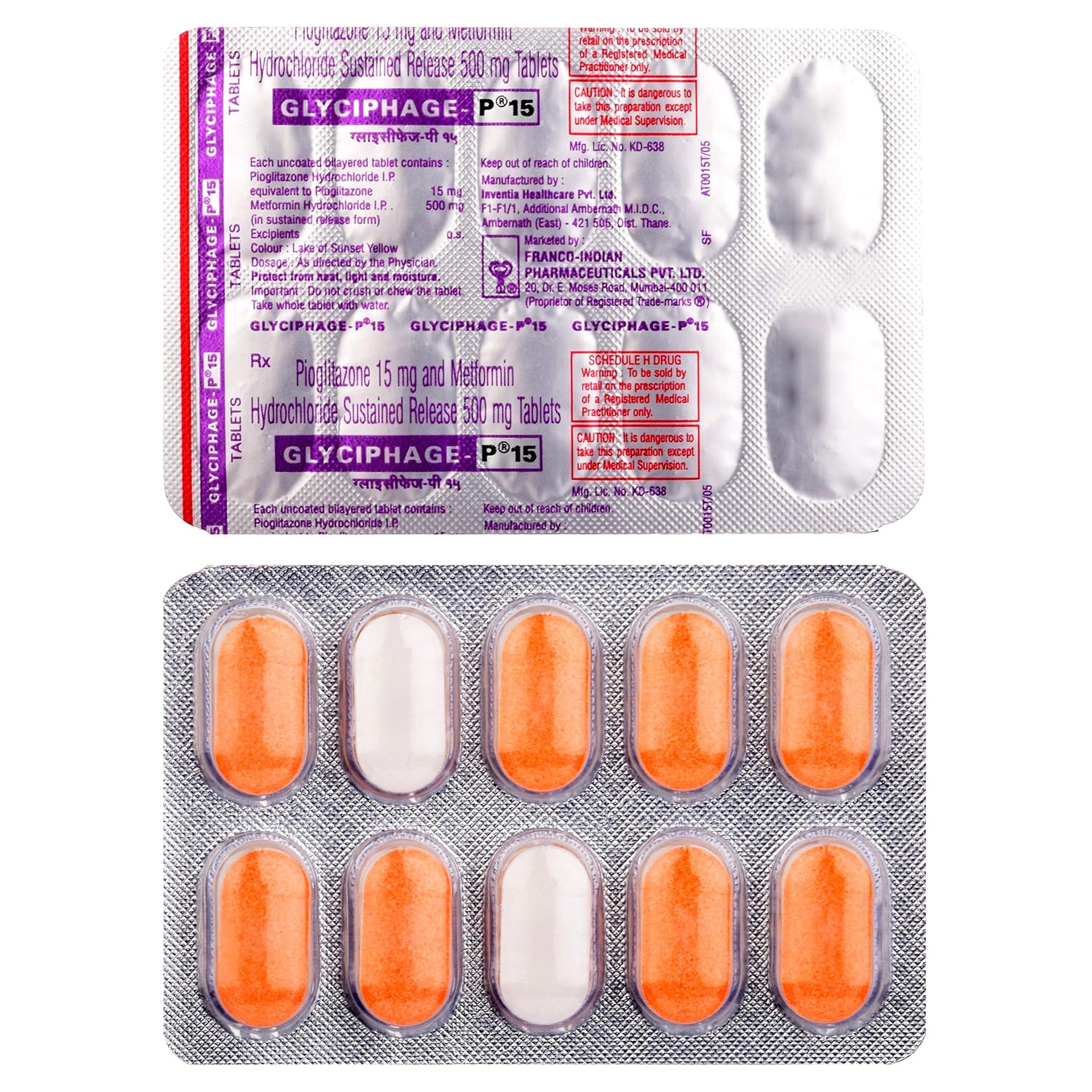 Glyciphage P 15 mg/500 mg Tablet SR