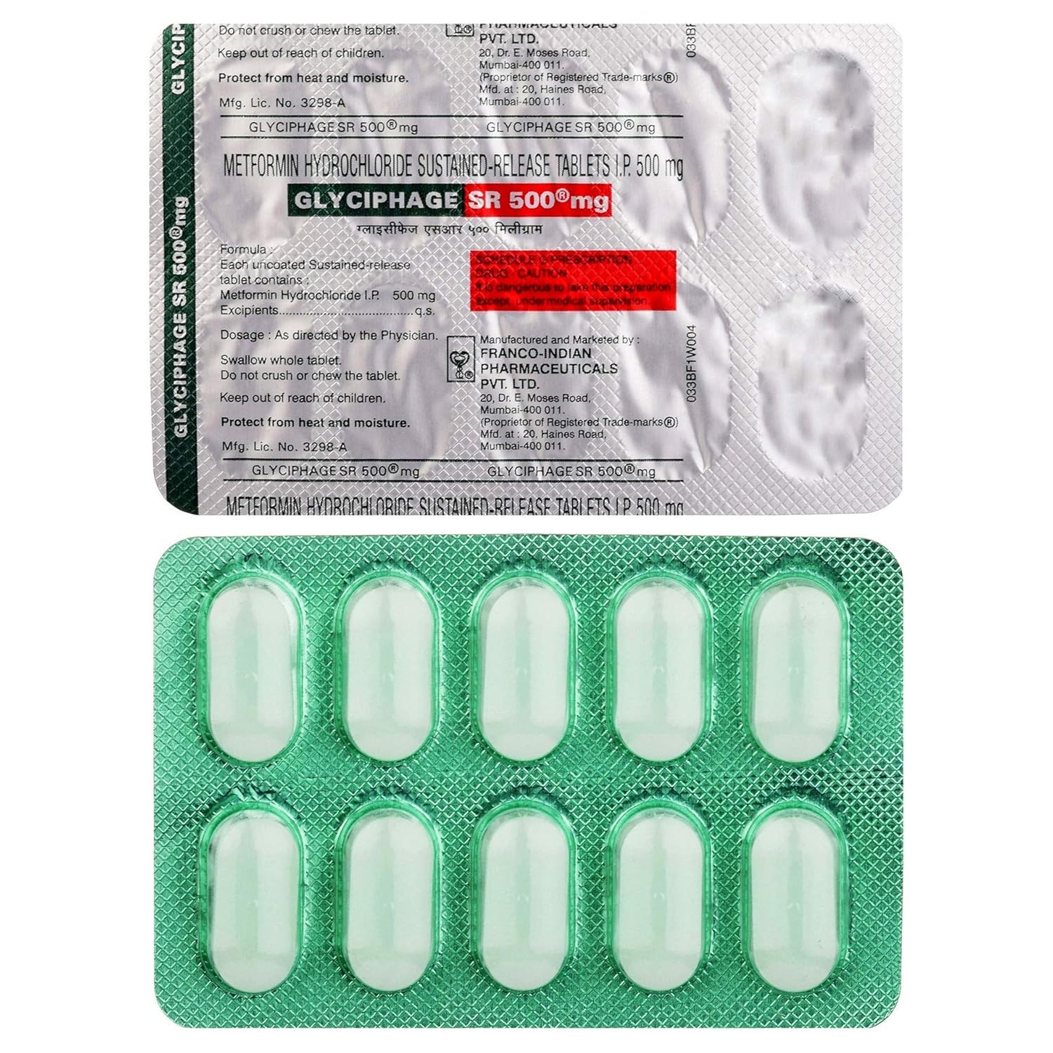 Glyciphage SR 500mg Tablet