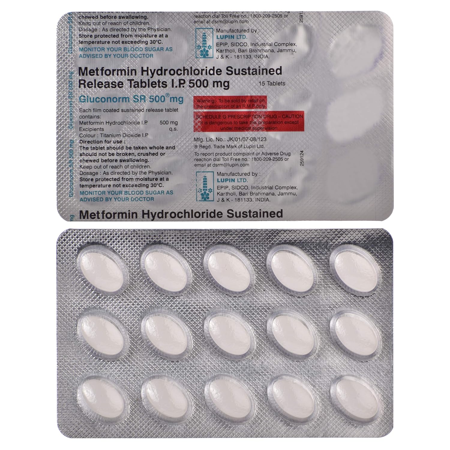 Gluconorm SR 500mg Tablet